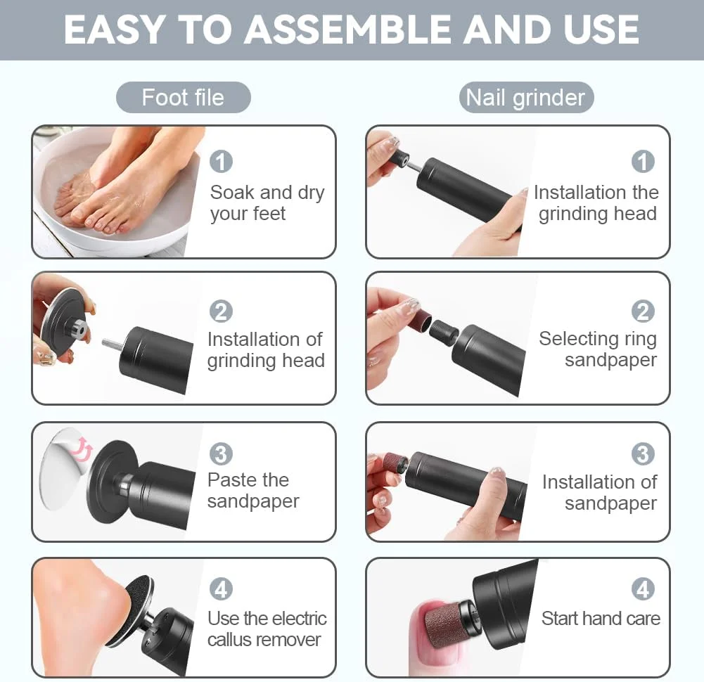 سوهان برقی پینه پا AOOWU، مجموعه سوهان برقی قابل شارژ پا با سرهای سوهان قابل تعویض، سرعت قابل تنظیم، مجموعه مراقبت از پا برای پاشنه های ترک خورده، پینه و پوست مرده سوهان برقی پینه پا AOOWU، مجموعه سوهان برقی قابل شارژ پا با سرهای سوهان قابل تعویض، سرعت قابل تنظیم، مجموعه مراقبت از پا برای پاشنه های ترک خورده، پینه و پوست مرده