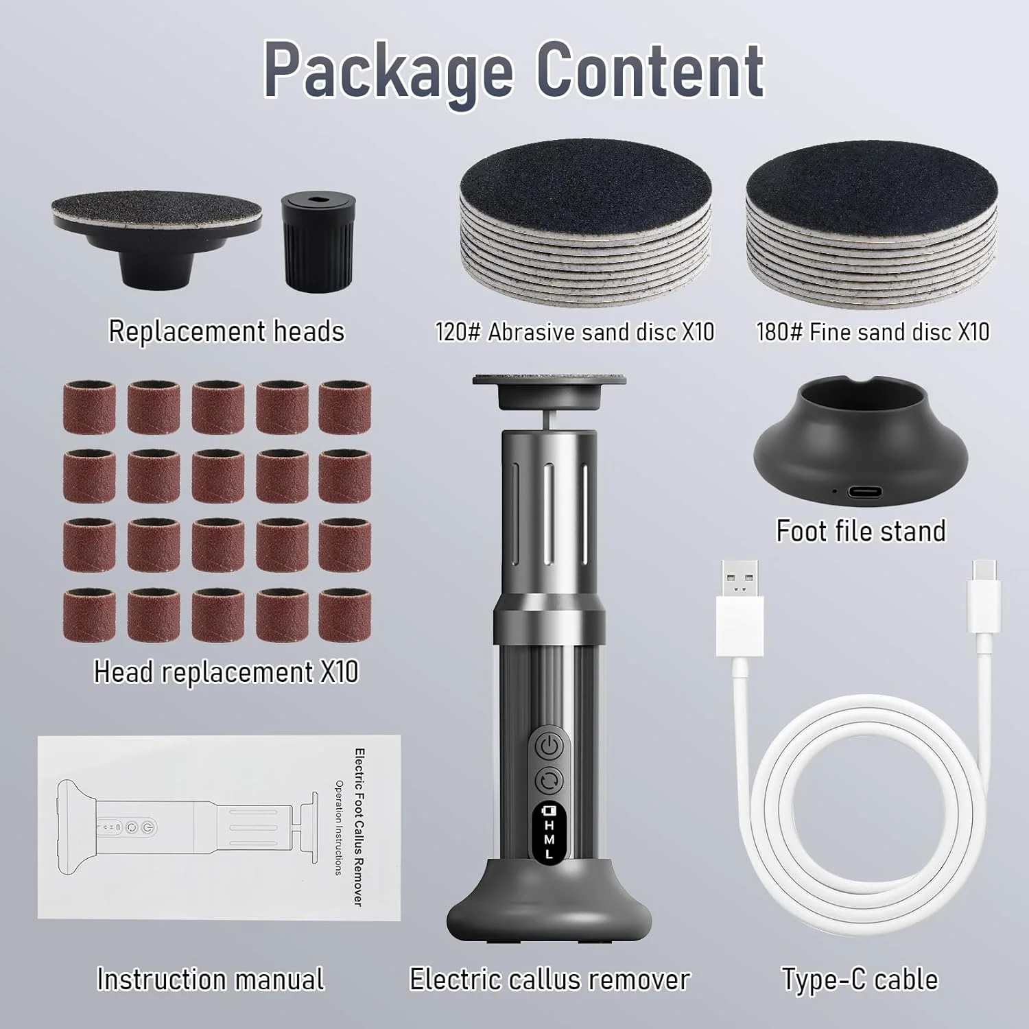 سوهان برقی پدیکور پا ANGNYA با 3 سرعت قابل تنظیم، پایه شارژ و دیسک های سنباده ای جایگزین، ابزار پدیکور برقی از بین برنده پوست مرده پا (خاکستری) سوهان برقی پدیکور پا ANGNYA با 3 سرعت قابل تنظیم، پایه شارژ و دیسک های سنباده ای جایگزین، ابزار پدیکور برقی از بین برنده پوست مرده پا (خاکستری)