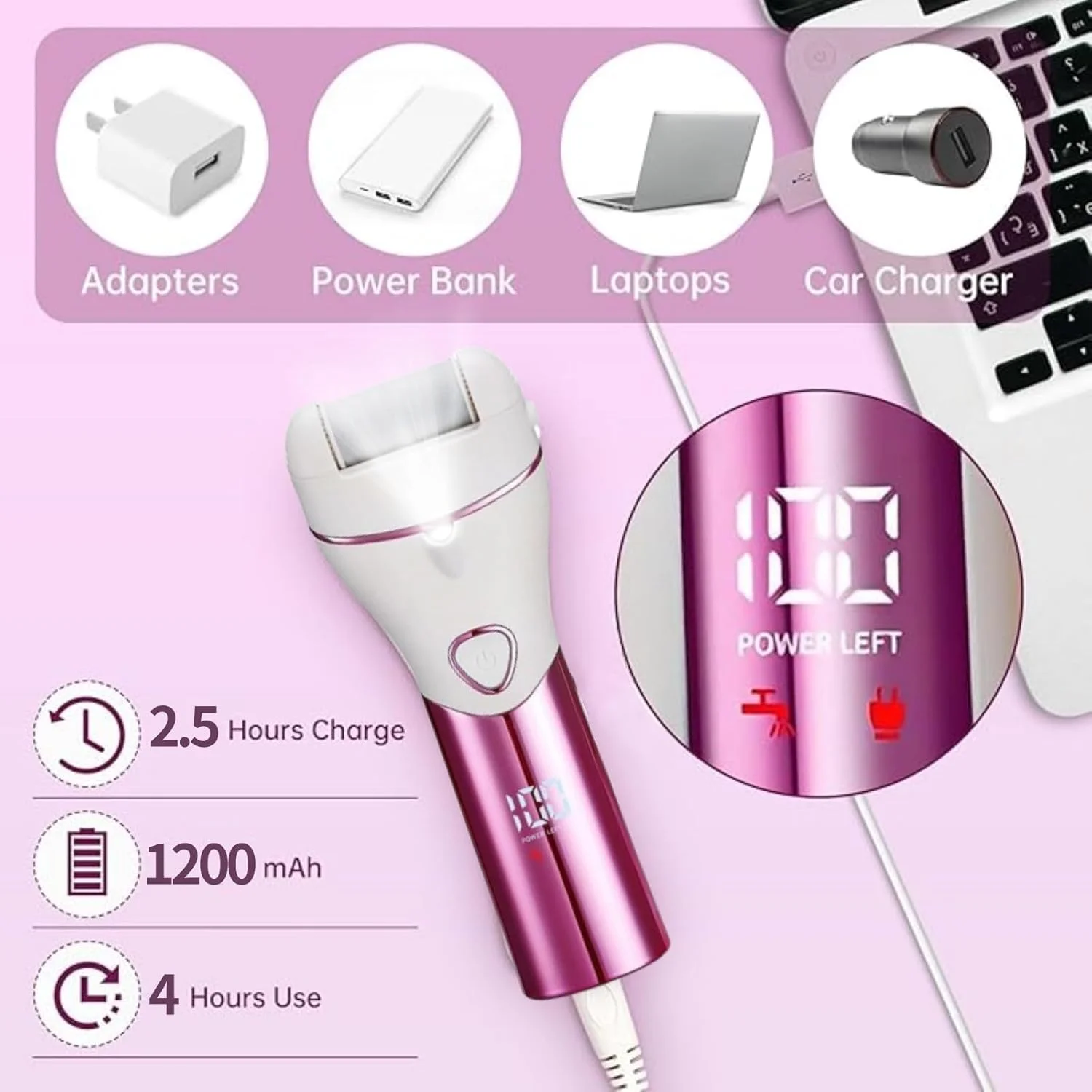 سوهان برقی پا AoMige، ست ابزار پدیکور الکترونیکی قابل حمل همه کاره با مکنده پوست مرده، برس پای شارژی با سرهای تعویضی و ابزار پدیکور، نمایشگر LCD سوهان برقی پا AoMige، ست ابزار پدیکور الکترونیکی قابل حمل همه کاره با مکنده پوست مرده، برس پای شارژی با سرهای تعویضی و ابزار پدیکور، نمایشگر LCD