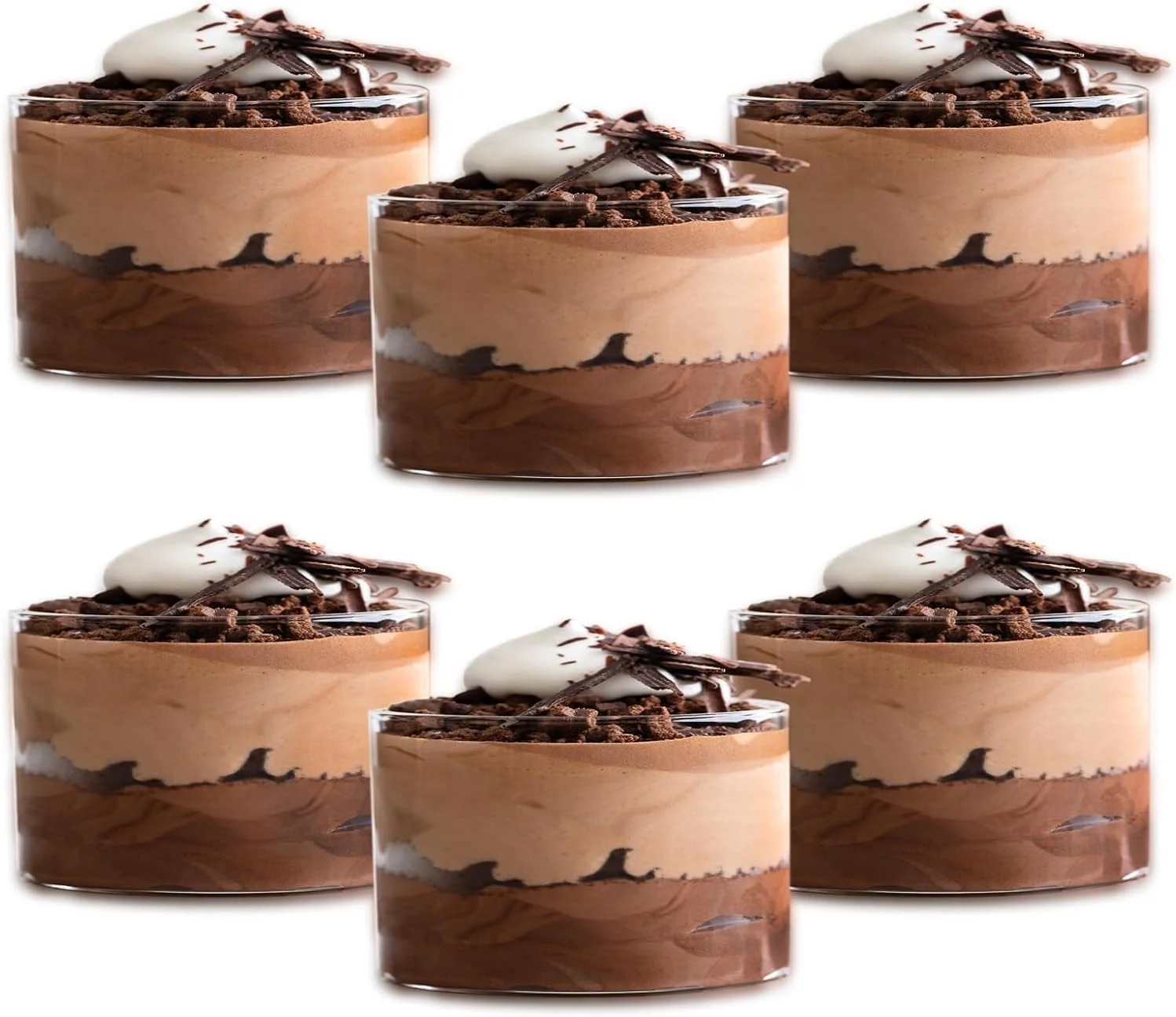 فنجان دسر شفاف 6 اونسی، کاسه های شیشه ای کوچک، لیوان های مزه، کاسه های مینی ترایفل برای پخت، آماده سازی، برای سرو دیپ و سس، مجموعه 6 عددی (فنجان دسر شفاف 6 عددی)