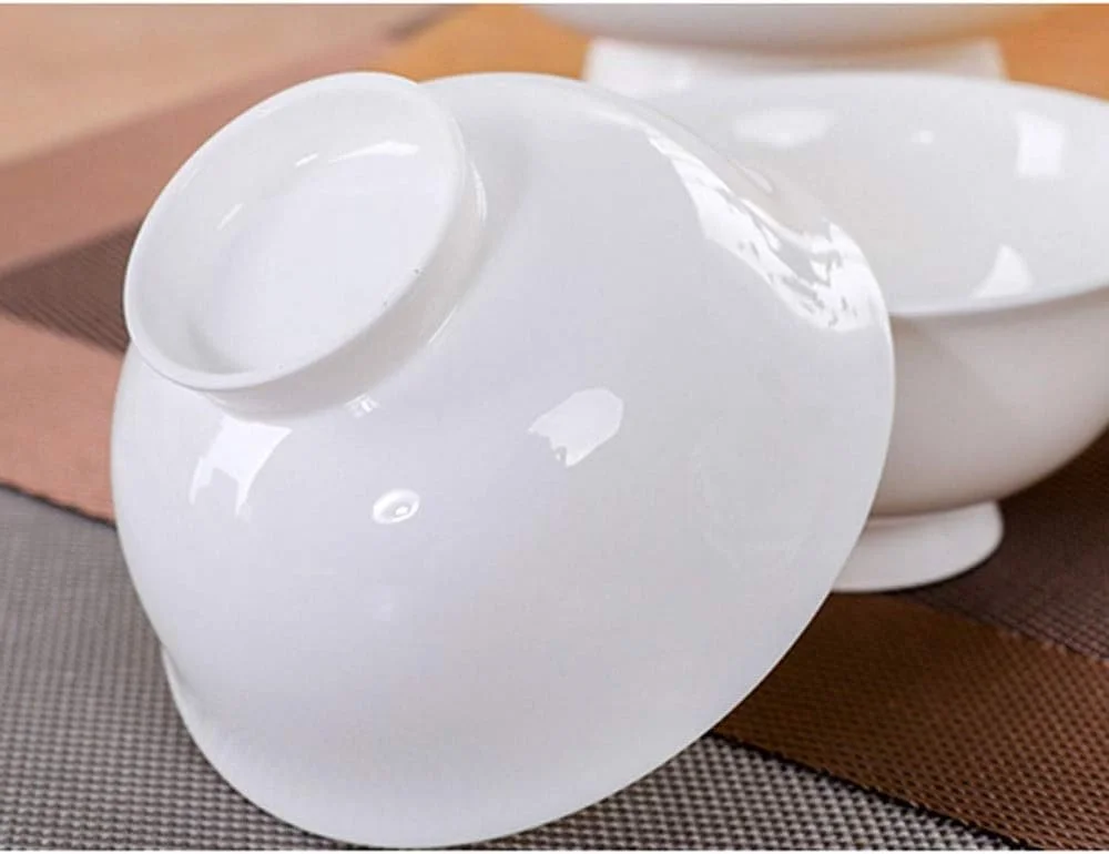 کاسه های سوپ استخوانی سفید AOCATE، کاسه ناهار میناکاری شده برای گرم کن، کاسه های دسر کریستالی ارزان (رنگ: تک رنگ)