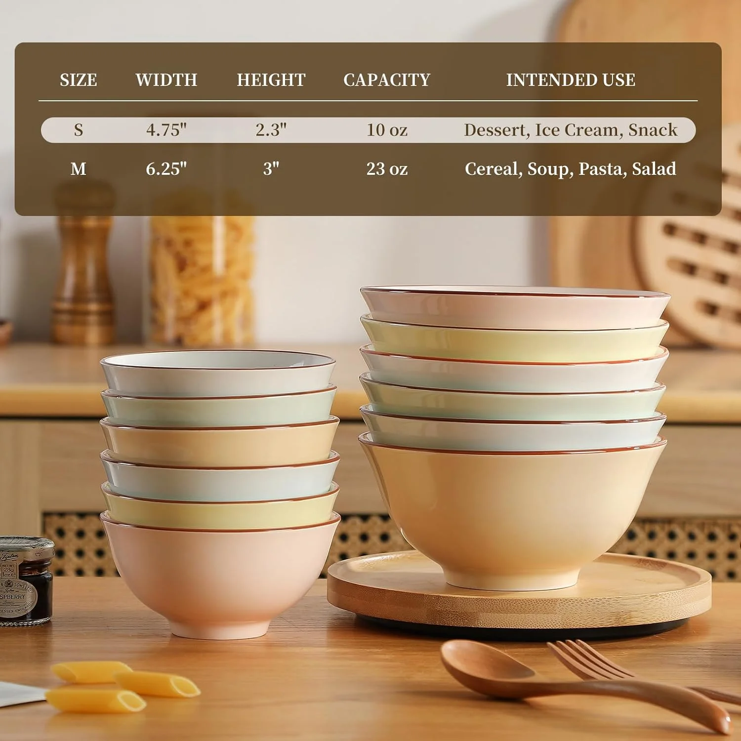 AHX Ceramic Dessert Bowl Set of 6 - Small Porcelain Bowls for Rice, Snack, Ice Cream - Microwave and Dishwasher Safe - Assorted Candy Hue - 4.7 Inch - 10 OZ AHX Ceramic Dessert Bowl Set of 6 - Small Porcelain Bowls for Rice, Snack, Ice Cream - Microwave and Dishwasher Safe - Assorted Candy Hue - 4.7 Inch - 10 OZ