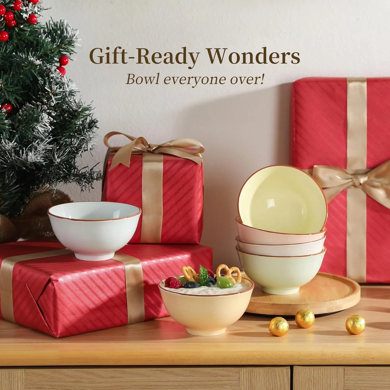 AHX Ceramic Dessert Bowl Set of 6 - Small Porcelain Bowls for Rice, Snack, Ice Cream - Microwave and Dishwasher Safe - Assorted Candy Hue - 4.7 Inch - 10 OZ AHX Ceramic Dessert Bowl Set of 6 - Small Porcelain Bowls for Rice, Snack, Ice Cream - Microwave and Dishwasher Safe - Assorted Candy Hue - 4.7 Inch - 10 OZ