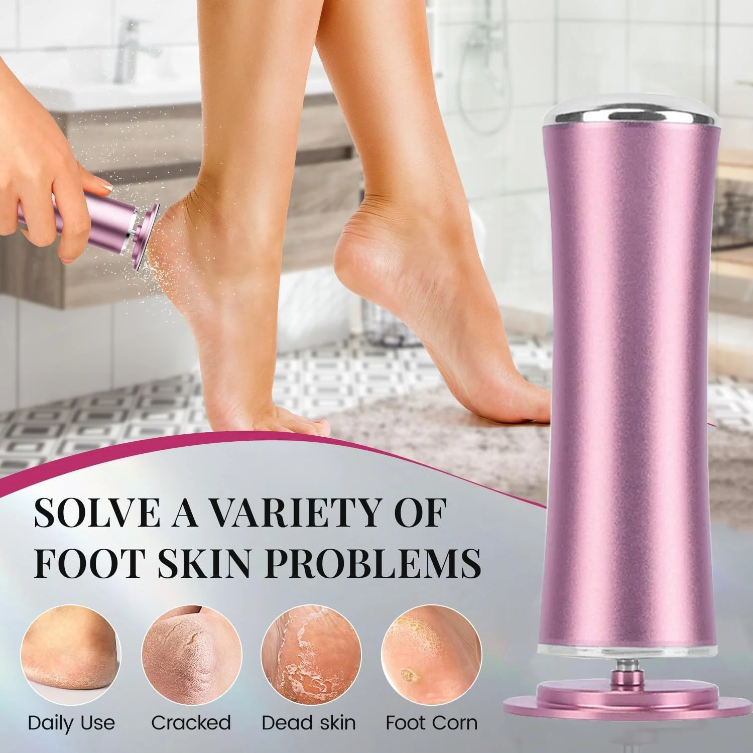 سوهان برقی پدیکور پا 500 دور در دقیقه: ابزار حرفه ای پدیکور برای از بین بردن پینه - دستگاه سنگ پا برقی برای پوست و پینه با 60 عدد دیسک سمباده سوهان برقی پدیکور پا 500 دور در دقیقه: ابزار حرفه ای پدیکور برای از بین بردن پینه - دستگاه سنگ پا برقی برای پوست و پینه با 60 عدد دیسک سمباده