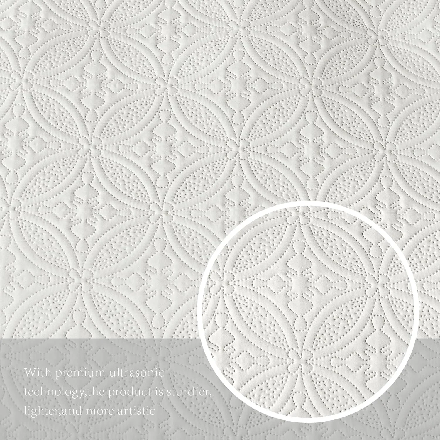 ست لحاف دو نفره WURUIBO کرم، روتختی های سبک وزن میکروفیبر، رو تختی یکدست برجسته اولتراسونیک، ست رختخواب نازک برای تمام فصل ها، روکش تخت نرم و تنفسی (1 لحاف، 1 رو بالشتی)