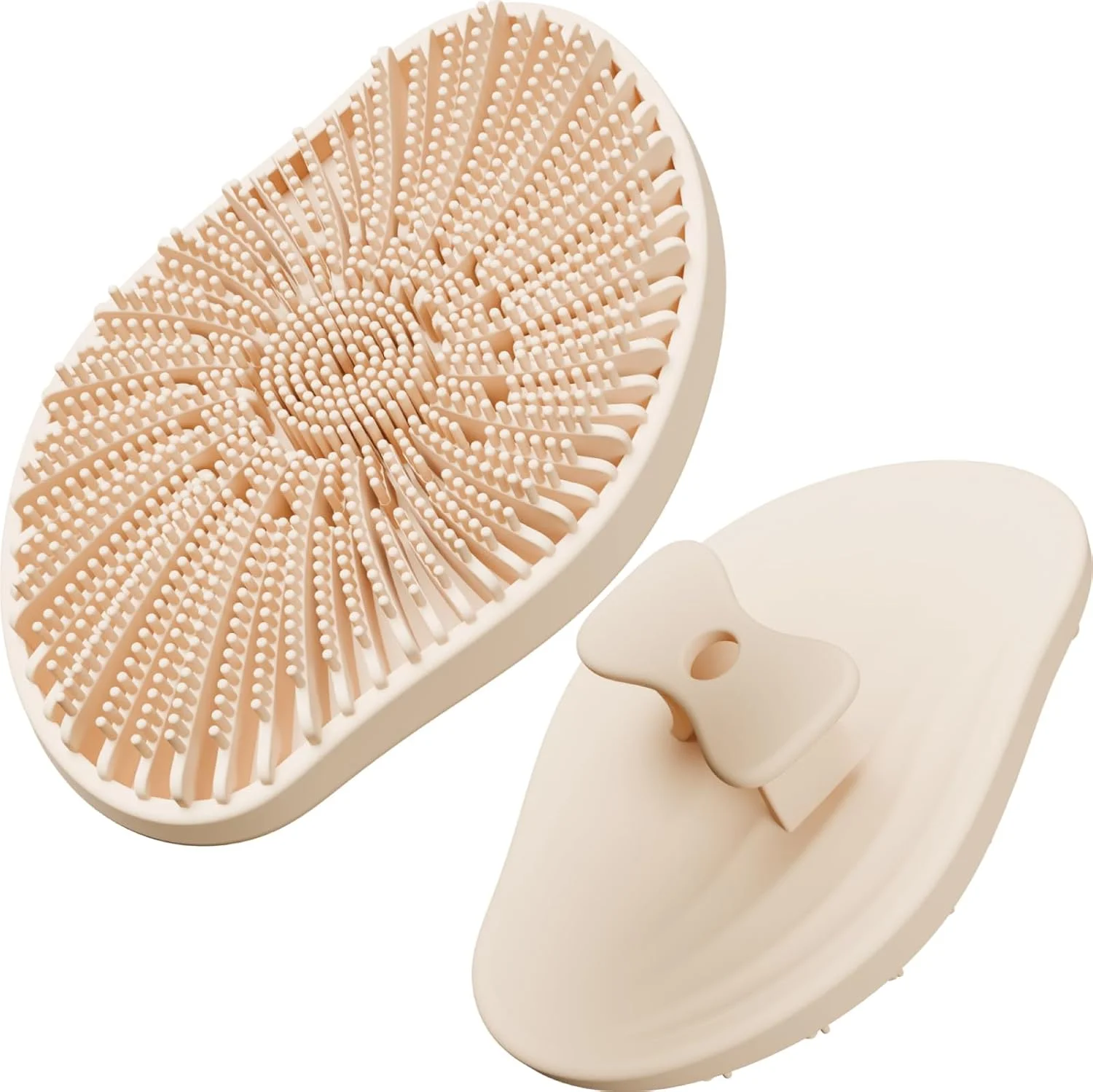 لیف سیلیکونی بدن رنا کریس، لایه بردار ملایم سیلیکونی برای انواع پوست، برس حمام دسته دار برای زنان و مردان، پاک کننده عمیق و کف کننده مناسب برای حمام