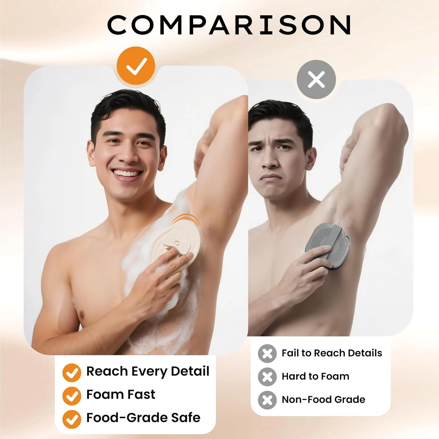 لیف سیلیکونی بدن رنا کریس، لایه بردار ملایم سیلیکونی برای انواع پوست، برس حمام دسته دار برای زنان و مردان، پاک کننده عمیق و کف کننده مناسب برای حمام لیف سیلیکونی بدن رنا کریس، لایه بردار ملایم سیلیکونی برای انواع پوست، برس حمام دسته دار برای زنان و مردان، پاک کننده عمیق و کف کننده مناسب برای حمام