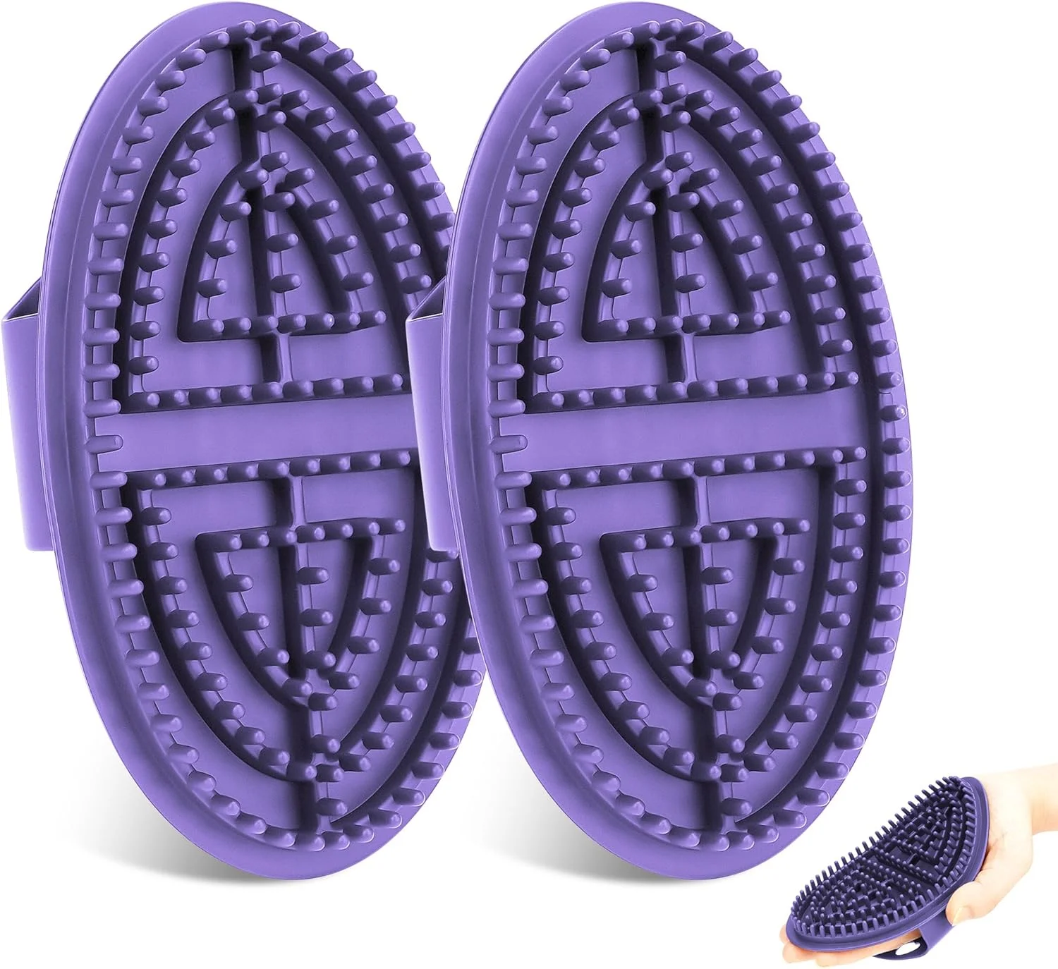 مجموعه برس ماساژ مریدین ReignSword، مناسب سالن های زیبایی، شانه طب فشاری حرفه ای، ابزار درمان آرامش کل بدن، برس دستی قابل حمل برای ماساژ (بنفش) - 2 عدد