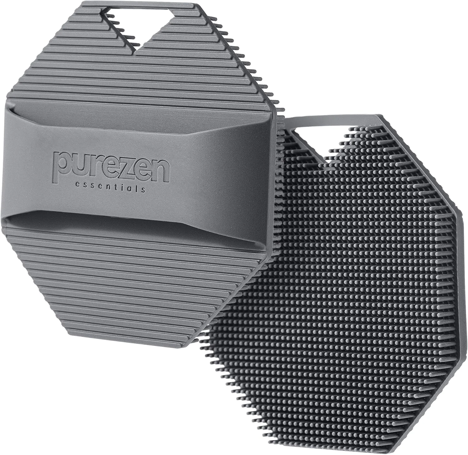 لیف سیلیکونی بدن Pure Zen Essentials، لیف لایه بردار بدن برای پوست حساس، لیف سازگار با محیط زیست برای بدن، تغذیه کننده، تمیز کننده و لایه بردار پوست با پرزهای تقویت کننده کف