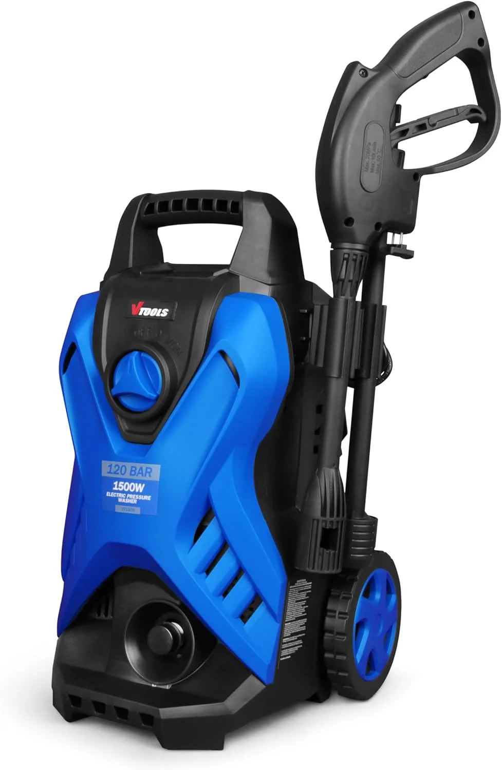 کارواش برقی 120 بار VTOOLS با 2 چرخ، شلنگ 5 متری، مخزن مواد شوینده، 1500 وات، حالت توقف خودکار و خود مکش، برای خودرو، خانه و باغ، آبی، VT1509 کارواش برقی 120 بار VTOOLS با 2 چرخ، شلنگ 5 متری، مخزن مواد شوینده، 1500 وات، حالت توقف خودکار و خود مکش، برای خودرو، خانه و باغ، آبی، VT1509