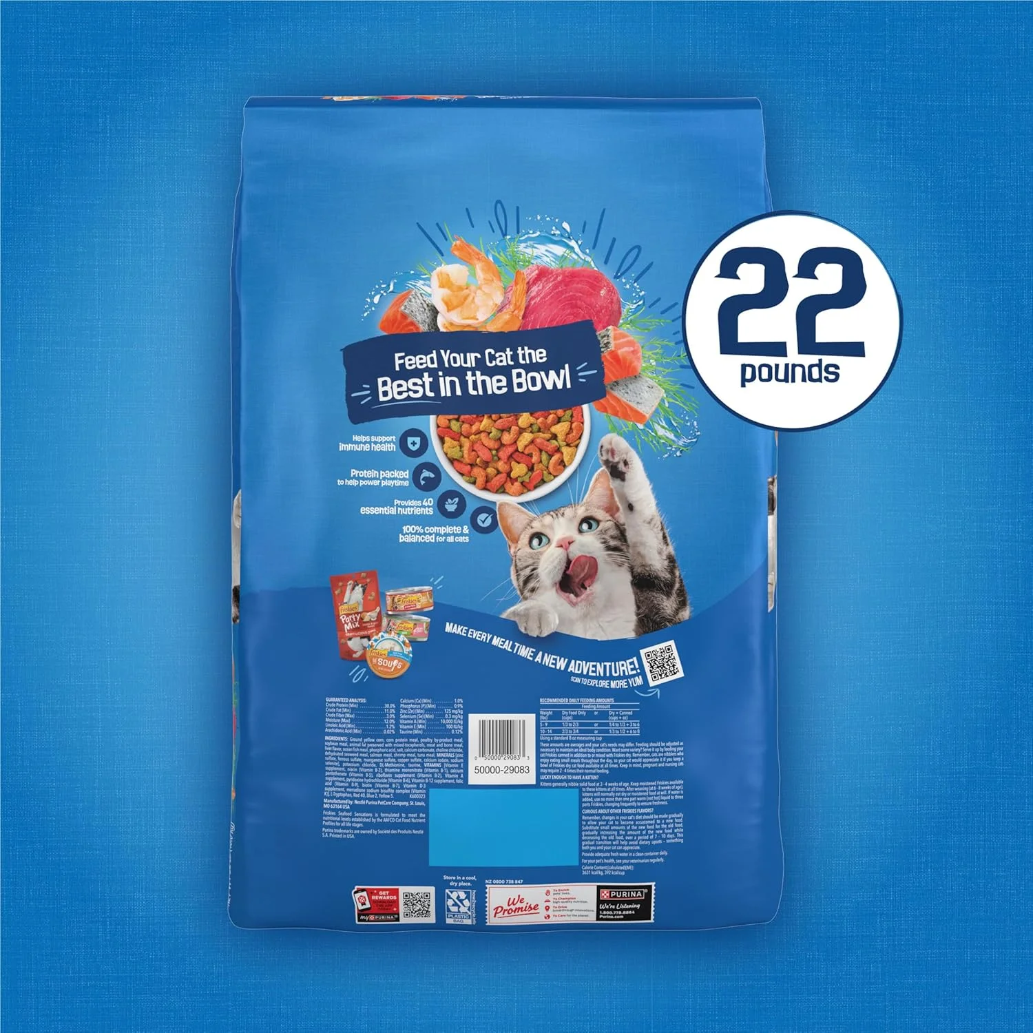 غذای خشک گربه با طعم غذاهای دریایی Friskies Purina - کیسه 22 پوندی غذای خشک گربه با طعم غذاهای دریایی Friskies Purina - کیسه 22 پوندی