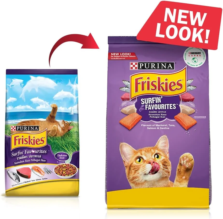 غذای گربه FRISKIES Surfin' Favourites، طعم های ماهی خال مخالی، ماهی تن، ماهی سالمون و ساردین، 2.5 کیلوگرم، بسته بندی، بزرگسال، خشک غذای گربه FRISKIES Surfin' Favourites، طعم های ماهی خال مخالی، ماهی تن، ماهی سالمون و ساردین، 2.5 کیلوگرم، بسته بندی، بزرگسال، خشک