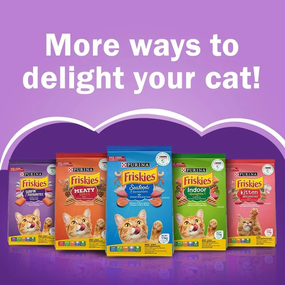 غذای گربه FRISKIES Surfin' Favourites، طعم های ماهی خال مخالی، ماهی تن، ماهی سالمون و ساردین، 2.5 کیلوگرم، بسته بندی، بزرگسال، خشک غذای گربه FRISKIES Surfin' Favourites، طعم های ماهی خال مخالی، ماهی تن، ماهی سالمون و ساردین، 2.5 کیلوگرم، بسته بندی، بزرگسال، خشک