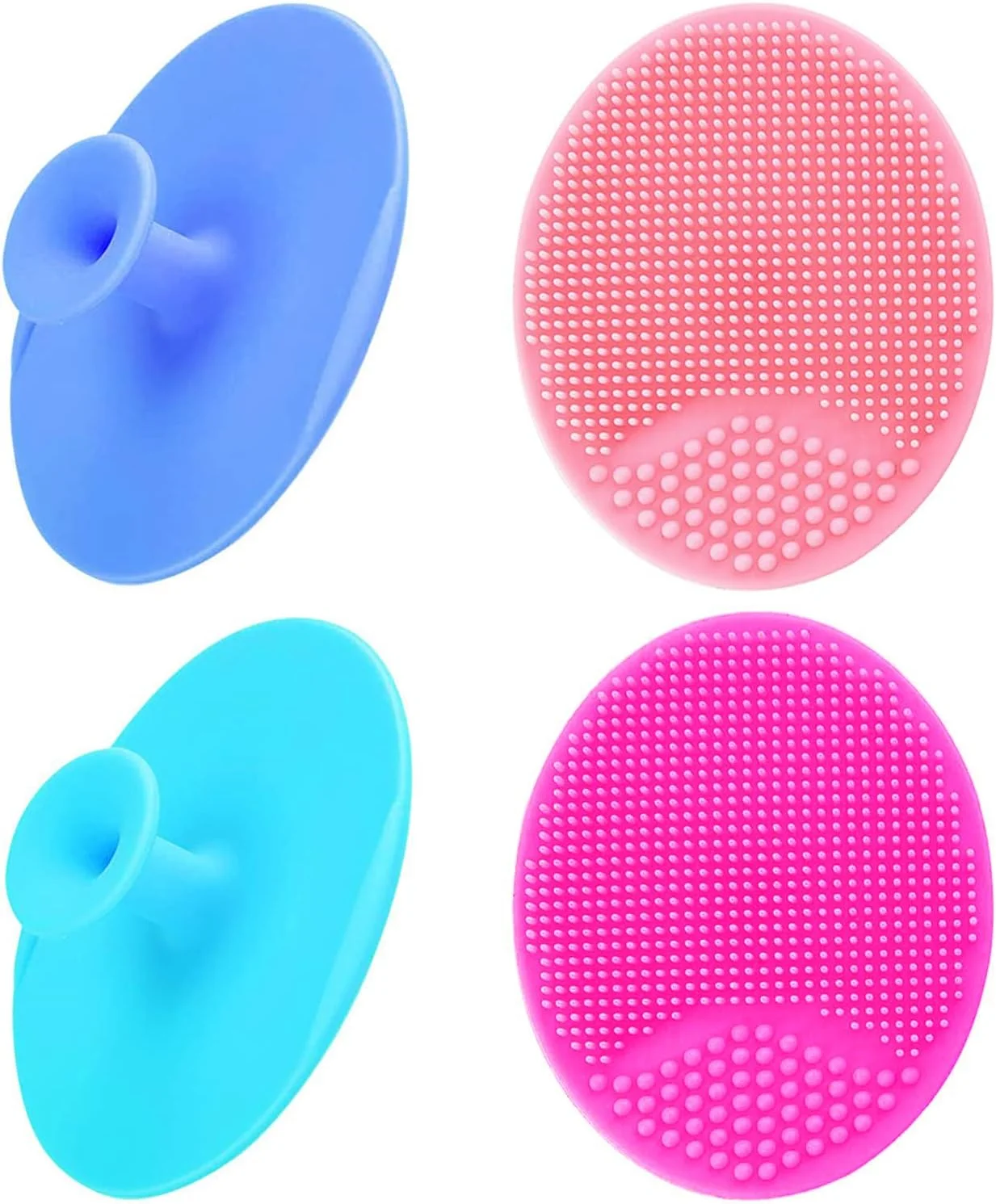MR LION Baby Bath Brush, Cradle Cap Silicone Massage Scrubbers Exfoliator | The SkinSoother Baby Essential for Dry Skin, Eczema (Small-4PCS)