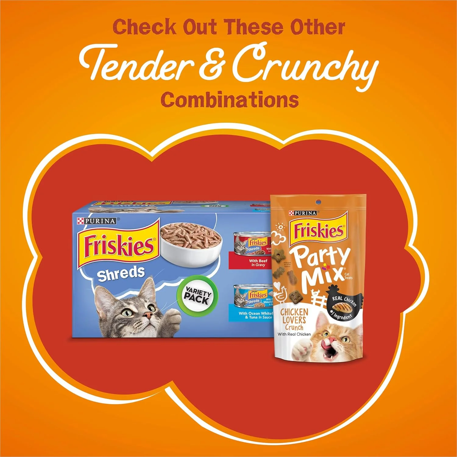 غذای خشک گربه بالغ ترکیبی مرغ و گوشت با طعم هویج و لوبیا سبز Purina Friskies Tender and Crunch'd - کیسه 16 پوندی غذای خشک گربه بالغ ترکیبی مرغ و گوشت با طعم هویج و لوبیا سبز Purina Friskies Tender and Crunch'd - کیسه 16 پوندی