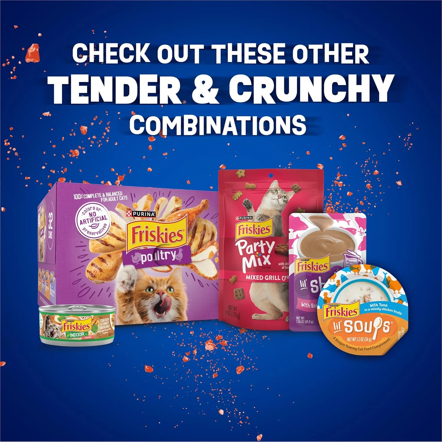 غذای خشک گربه بالغ ترکیبی مرغ و گوشت با طعم هویج و لوبیا سبز Purina Friskies Tender and Crunch'd - کیسه 16 پوندی غذای خشک گربه بالغ ترکیبی مرغ و گوشت با طعم هویج و لوبیا سبز Purina Friskies Tender and Crunch'd - کیسه 16 پوندی