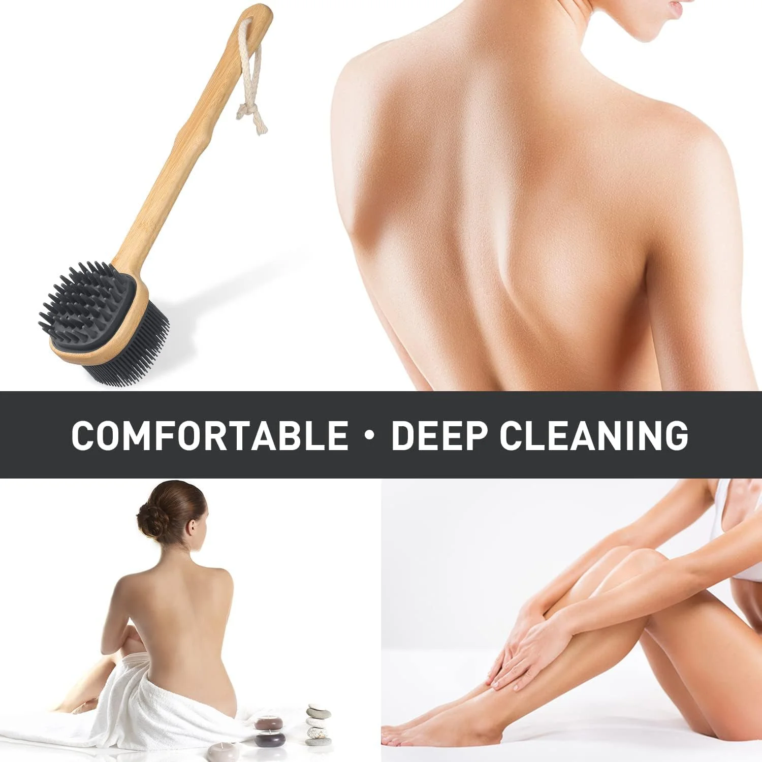 برس پشت شوی سیلیکونی نرم دسته بلند MAKINGTEC، برس 2 در 1 حمام و شامپو، لایه بردار بدن برای برس زدن مرطوب یا خشک، برای بدن مردان و زنان، بدون BPA، ضد لغزش برس پشت شوی سیلیکونی نرم دسته بلند MAKINGTEC، برس 2 در 1 حمام و شامپو، لایه بردار بدن برای برس زدن مرطوب یا خشک، برای بدن مردان و زنان، بدون BPA، ضد لغزش