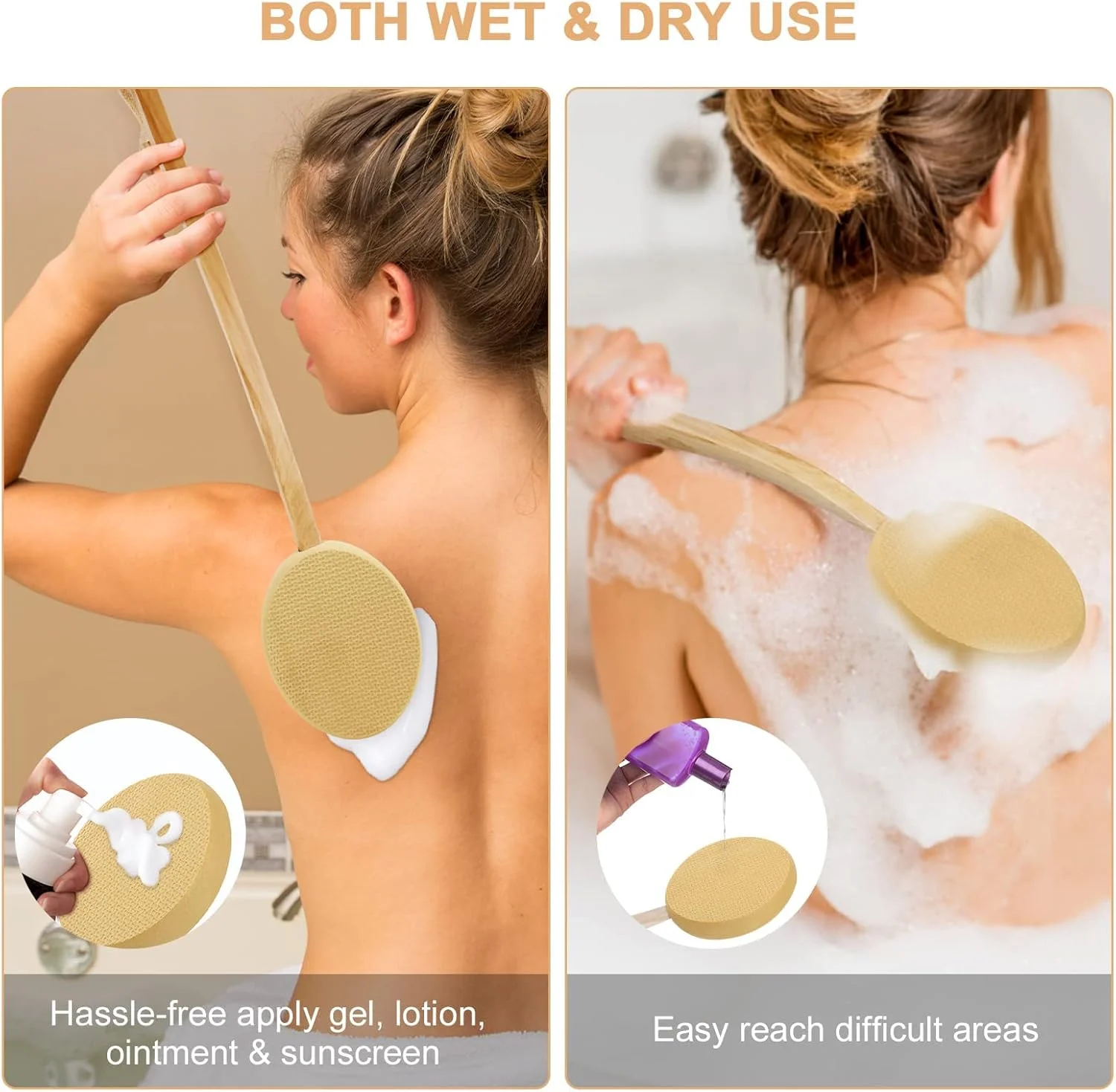 ست لوسیون اپلیکاتور برای پشت و بدن، دسته چوبی بلند با 4 پد تعویضی، برس حمام 2 در 1 و اسکرابر پشت با قلاب برای نگهداری آسان (ست 7 عددی) ست لوسیون اپلیکاتور برای پشت و بدن، دسته چوبی بلند با 4 پد تعویضی، برس حمام 2 در 1 و اسکرابر پشت با قلاب برای نگهداری آسان (ست 7 عددی)