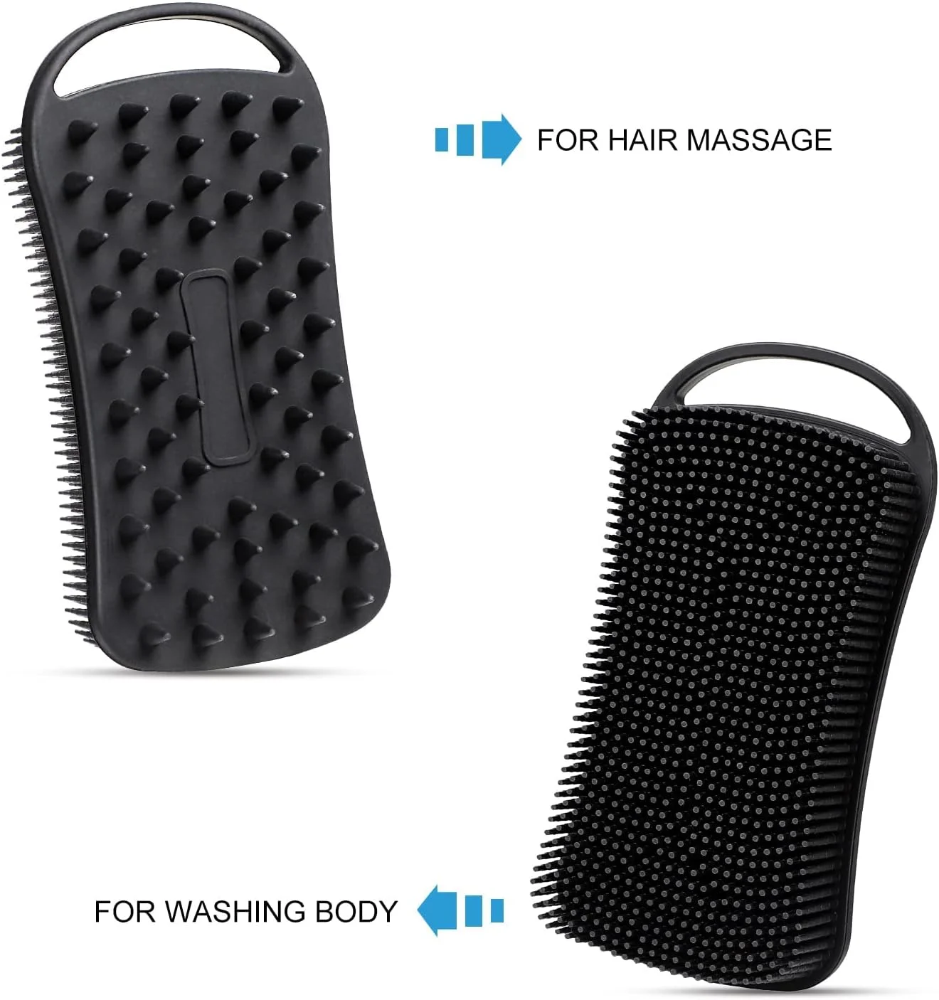 لیف سیلیکونی بدن KASTWAVE، 2 عدد لیف لایه بردار بدن، لیف نرم سیلیکونی، برس حمام و شامپو 2 در 1، پاک کننده و لایه بردار پوست برای پوست های حساس و انواع پوست (صورتی + مشکی)