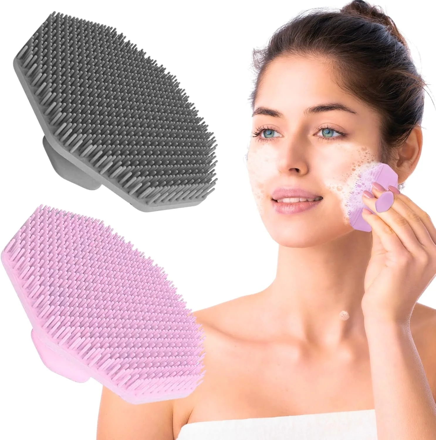 KEYRI 2 عدد اسکرابر سیلیکونی بدن، اسکرابر دستی ممتاز لایه بردار دوش برای پاکسازی عمیق، ماساژ حمام سونا، برس اسکراب بادوام بدن، اسکرابر ملایم صورت برای مردان و زنان (1 مشکی، 1 صورتی) KEYRI 2 عدد اسکرابر سیلیکونی بدن، اسکرابر دستی ممتاز لایه بردار دوش برای پاکسازی عمیق، ماساژ حمام سونا، برس اسکراب بادوام بدن، اسکرابر ملایم صورت برای مردان و زنان (1 مشکی، 1 صورتی)