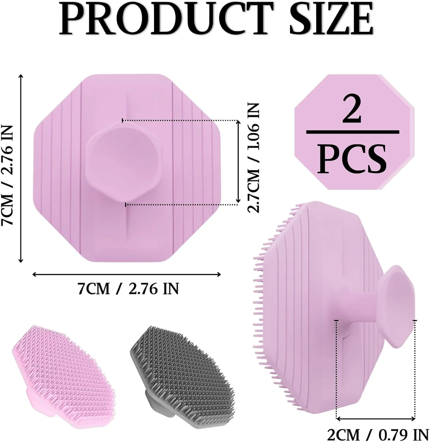 KEYRI 2 عدد اسکرابر سیلیکونی بدن، اسکرابر دستی ممتاز لایه بردار دوش برای پاکسازی عمیق، ماساژ حمام سونا، برس اسکراب بادوام بدن، اسکرابر ملایم صورت برای مردان و زنان (1 مشکی، 1 صورتی)