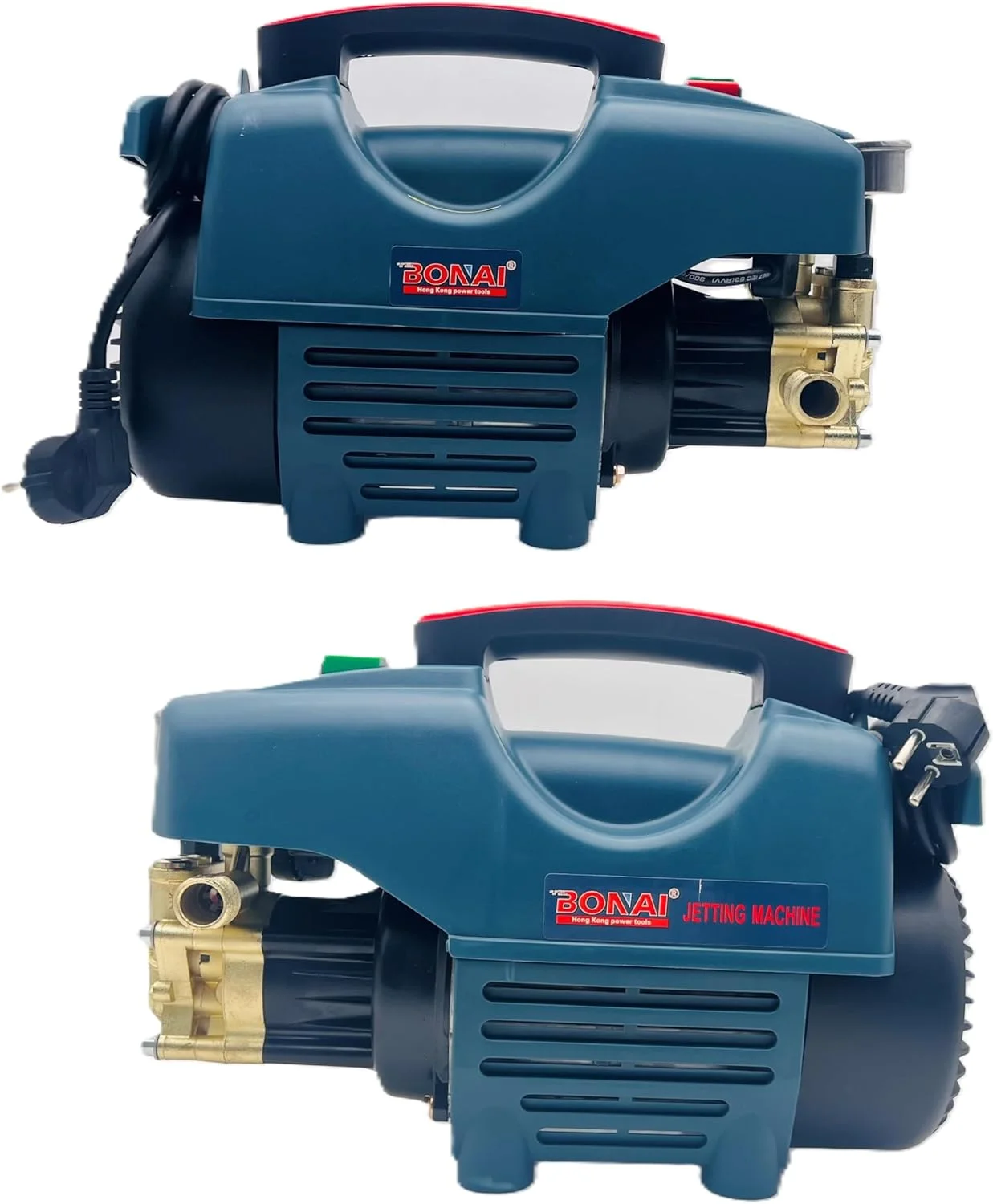 دستگاه کارواش پرفشار بونای مدل BN-CD0012، توان 400-2000 وات، سرعت 2800 دور در دقیقه، نرخ جریان 6 لیتر در دقیقه، فشار 70-250 بار - دو منظوره، خود مکش، محافظت در برابر گرمای بیش از حد برای نظافت منزل و فضای باز