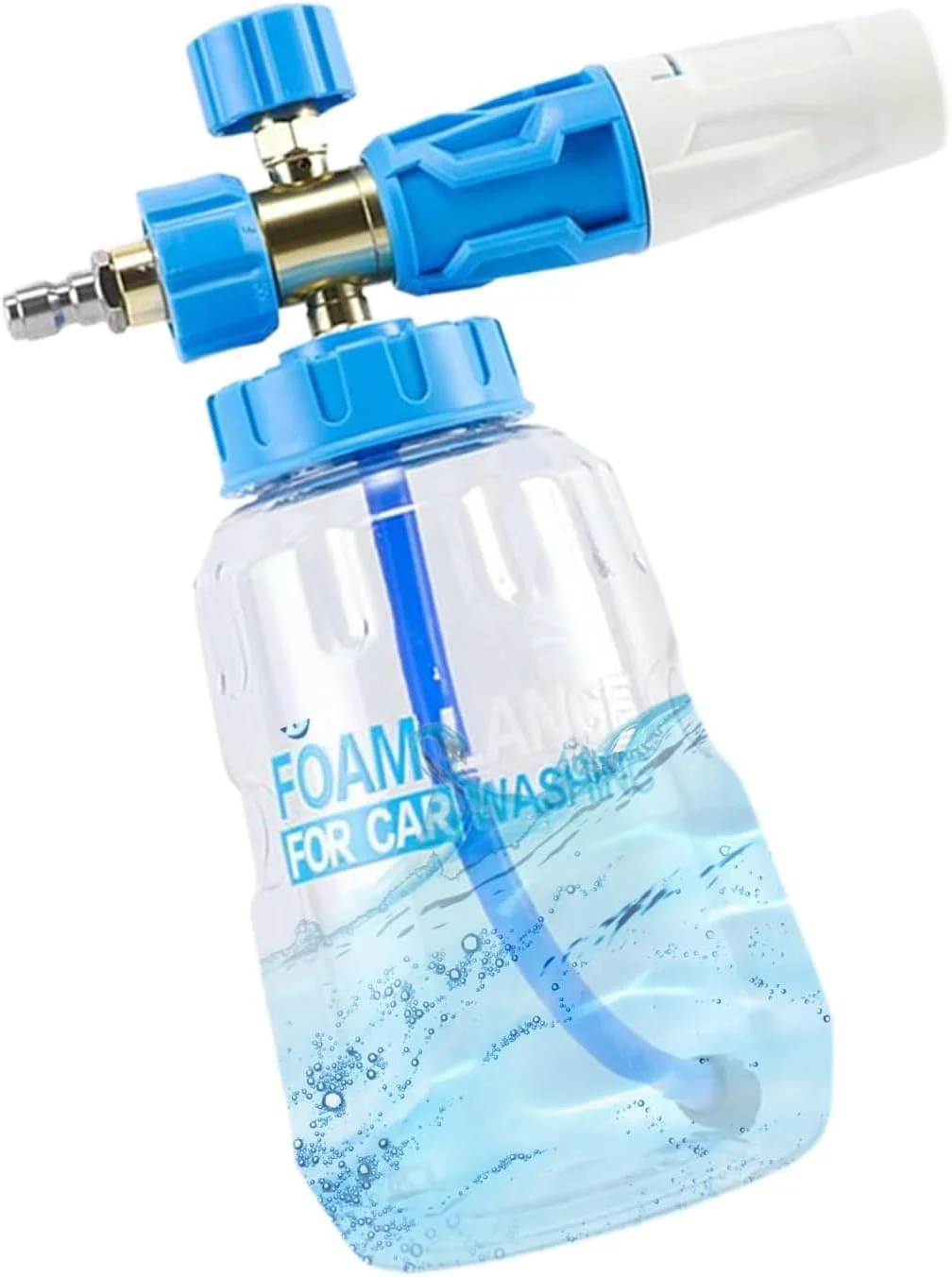 اسپری فوم کارواش 1 لیتری، بطری فشار دستی باغ با غلظت فوم قابل تنظیم، اتصال سریع، پمپ دستی فشار قوی چند منظوره برای خانه، حیوانات خانگی و نظافت فضای باز