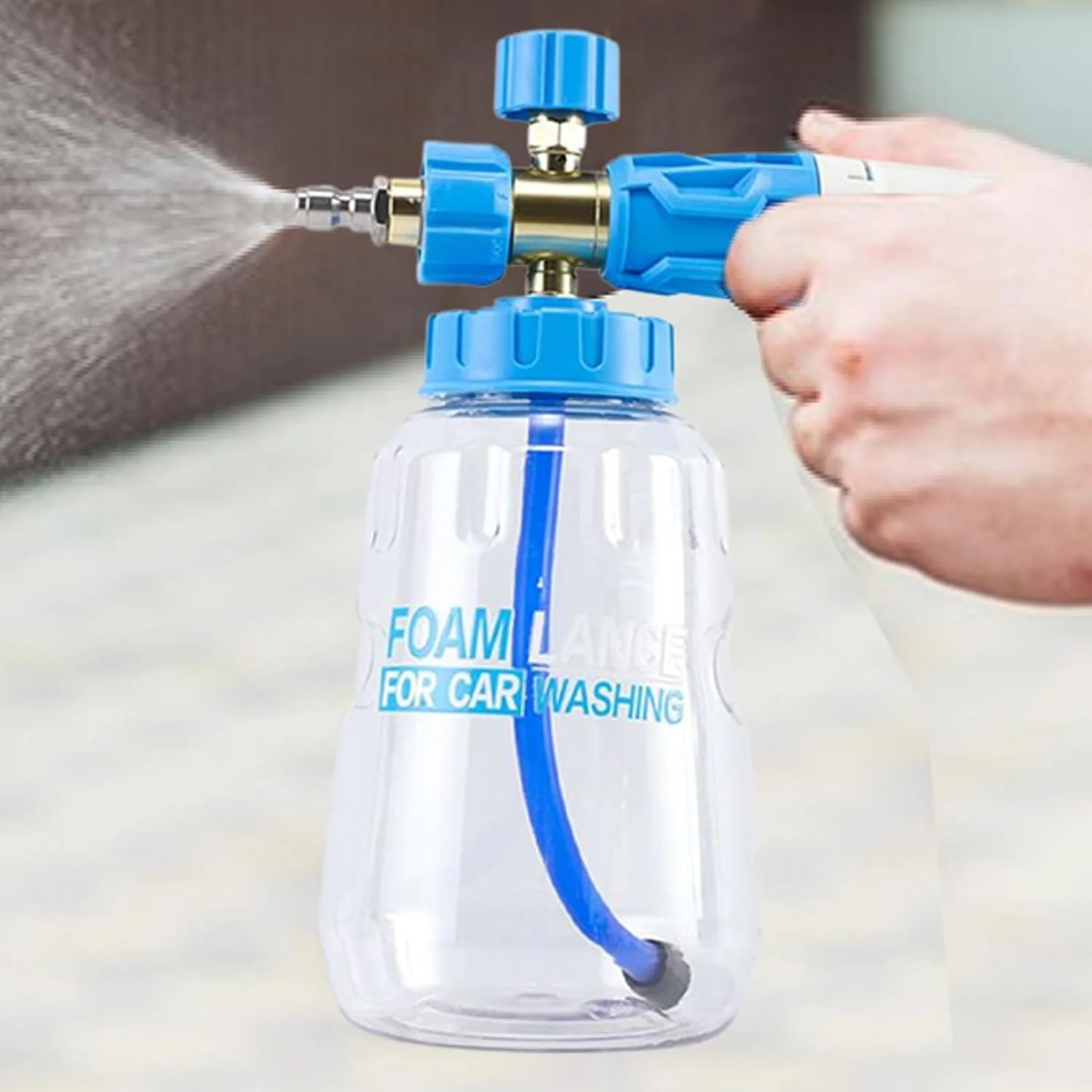 اسپری فوم کارواش 1 لیتری، بطری فشار دستی باغ با غلظت فوم قابل تنظیم، اتصال سریع، پمپ دستی فشار قوی چند منظوره برای خانه، حیوانات خانگی و نظافت فضای باز اسپری فوم کارواش 1 لیتری، بطری فشار دستی باغ با غلظت فوم قابل تنظیم، اتصال سریع، پمپ دستی فشار قوی چند منظوره برای خانه، حیوانات خانگی و نظافت فضای باز