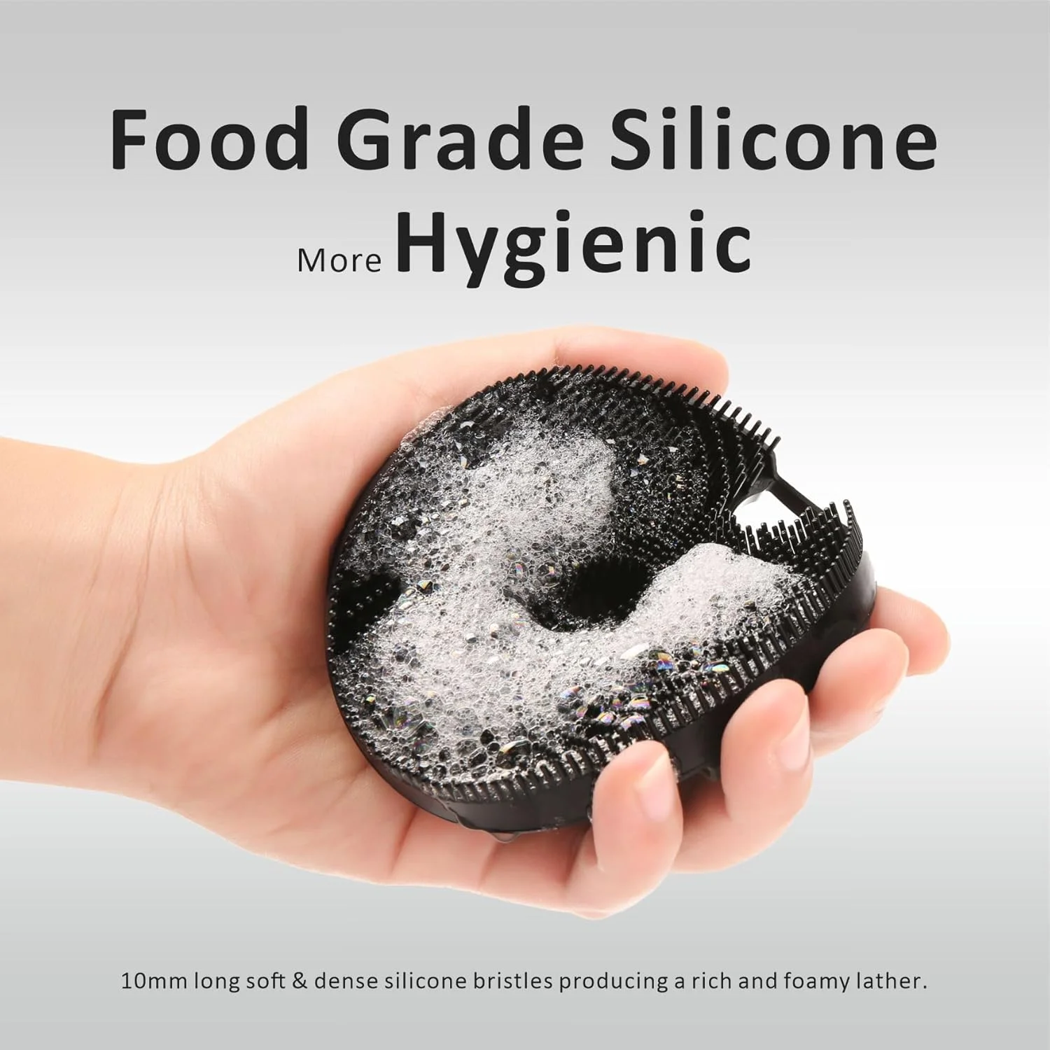 لیف سیلیکونی بدن HieerBus، لیف لایه بردار ملایم بدن در حمام، دارای موهای نرم برای ایجاد کف آسان، بادوام و بهداشتی تر از لیف های سنتی (مشکی) لیف سیلیکونی بدن HieerBus، لیف لایه بردار ملایم بدن در حمام، دارای موهای نرم برای ایجاد کف آسان، بادوام و بهداشتی تر از لیف های سنتی (مشکی)