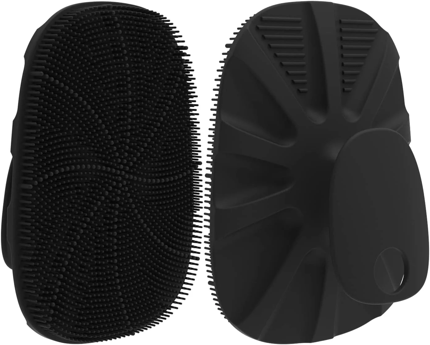 برس حمام سیلیکونی HieerBus برای آقایان و بانوان، مغذی، تمیز کننده و لایه بردار - دسته ضد لغزش، کف فراوان، ماندگاری بالا، تمیز کردن آسان و بهداشتی تر، 1 عدد، مشکی