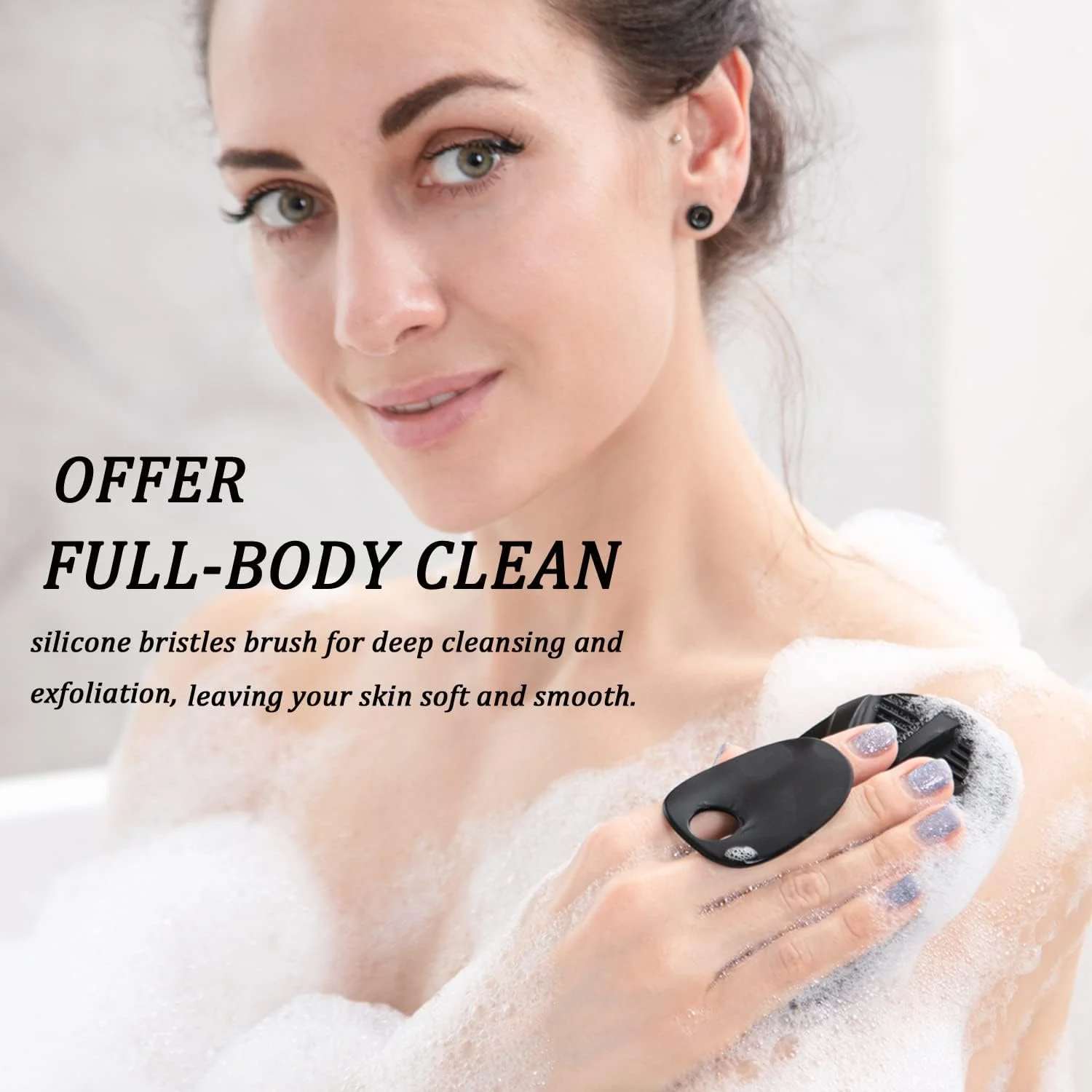 برس حمام سیلیکونی HieerBus برای آقایان و بانوان، مغذی، تمیز کننده و لایه بردار - دسته ضد لغزش، کف فراوان، ماندگاری بالا، تمیز کردن آسان و بهداشتی تر، 1 عدد، مشکی برس حمام سیلیکونی HieerBus برای آقایان و بانوان، مغذی، تمیز کننده و لایه بردار - دسته ضد لغزش، کف فراوان، ماندگاری بالا، تمیز کردن آسان و بهداشتی تر، 1 عدد، مشکی