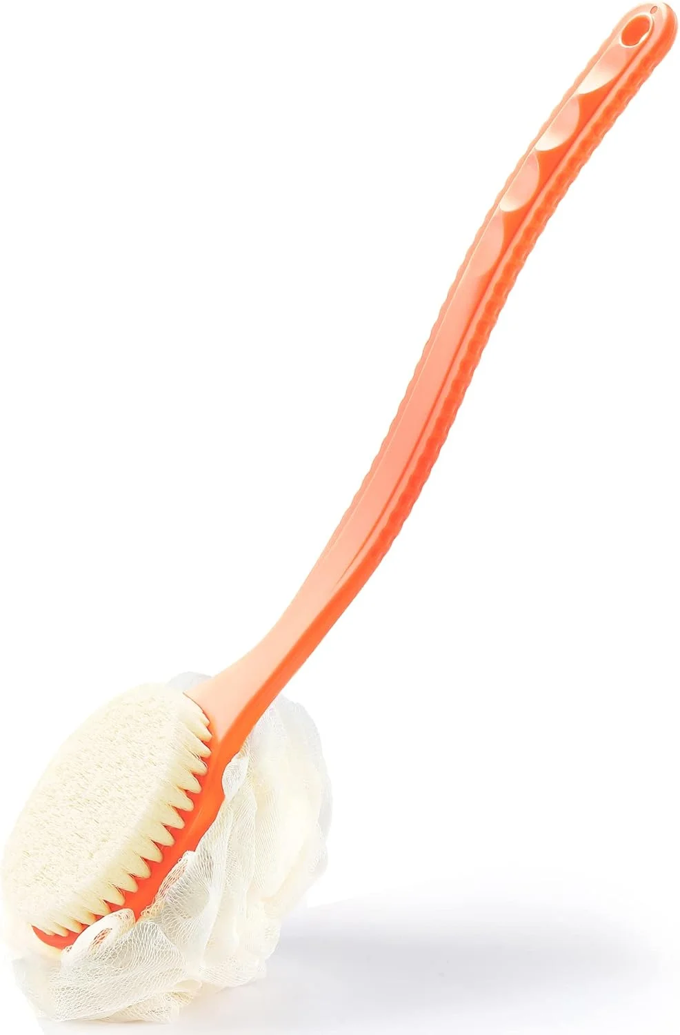 برس بدن دوش هونما با موهای برس و لیف، اسکرابر پشت اسفنج توری حمام با دسته بلند خمیده برای لایه برداری پوست حمام، موهای ماساژ مناسب برای مرطوب یا خشک، مردان و زنان (صورتی) برس بدن دوش هونما با موهای برس و لیف، اسکرابر پشت اسفنج توری حمام با دسته بلند خمیده برای لایه برداری پوست حمام، موهای ماساژ مناسب برای مرطوب یا خشک، مردان و زنان (صورتی)