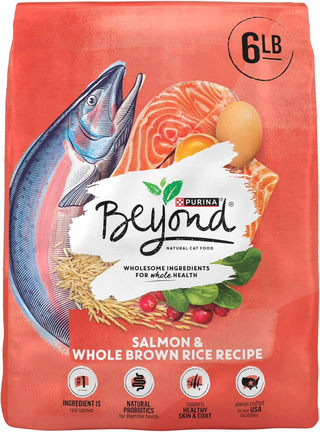 غذای خشک گربه بالغ پورینا Beyond Simply Natural با طعم ماهی سالمون و برنج قهوه ای کامل، 2.7 کیلوگرم