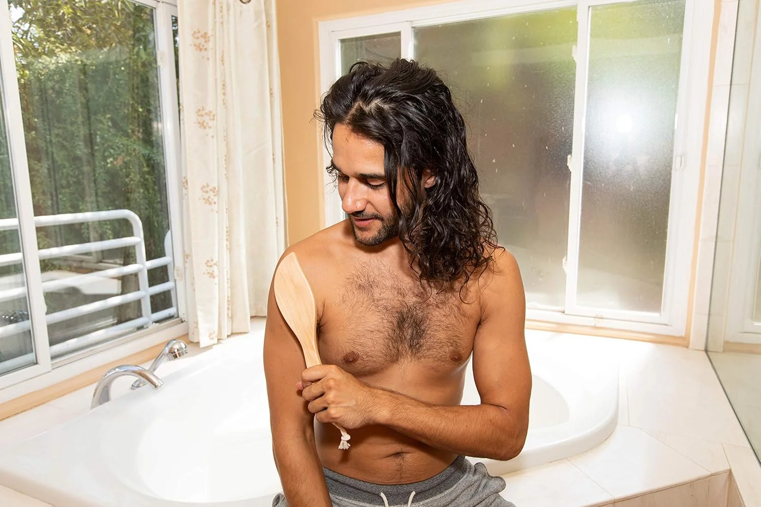 برس خشک پوست و بدن GranNaturals - 29 سانتی متر - بهبود گردش خون، لایه برداری پوست، کاهش سلولیت