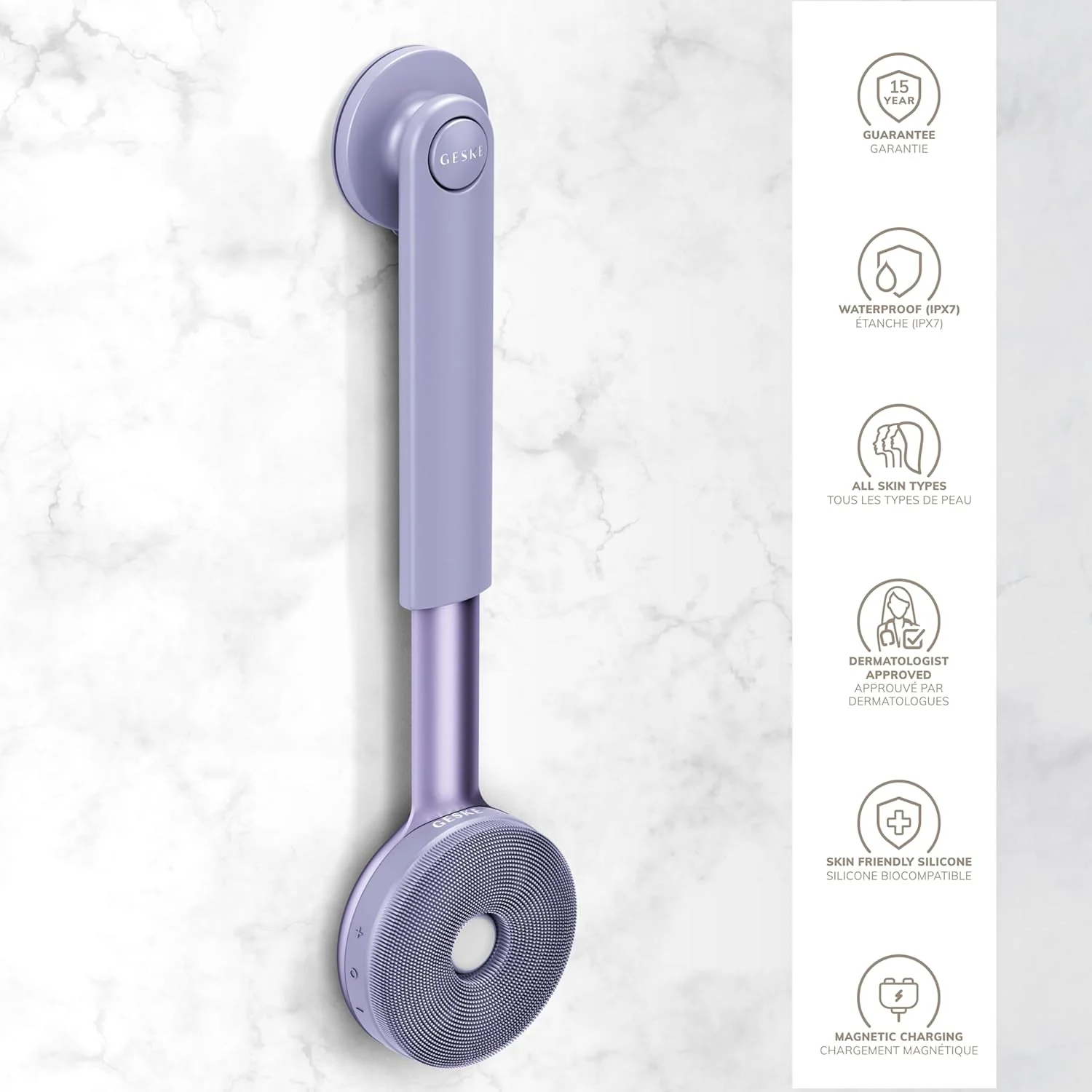 برس تمام بدن LED Sonic GESKE | 9 در 1 | برس پاک کننده بدن و لایه بردار قوی با LED | با پالس های SmartSonic | پاکسازی عمیق و ماساژ تخصصی | از بین برنده پوست خشن | دسته قابل تنظیم برس تمام بدن LED Sonic GESKE | 9 در 1 | برس پاک کننده بدن و لایه بردار قوی با LED | با پالس های SmartSonic | پاکسازی عمیق و ماساژ تخصصی | از بین برنده پوست خشن | دسته قابل تنظیم