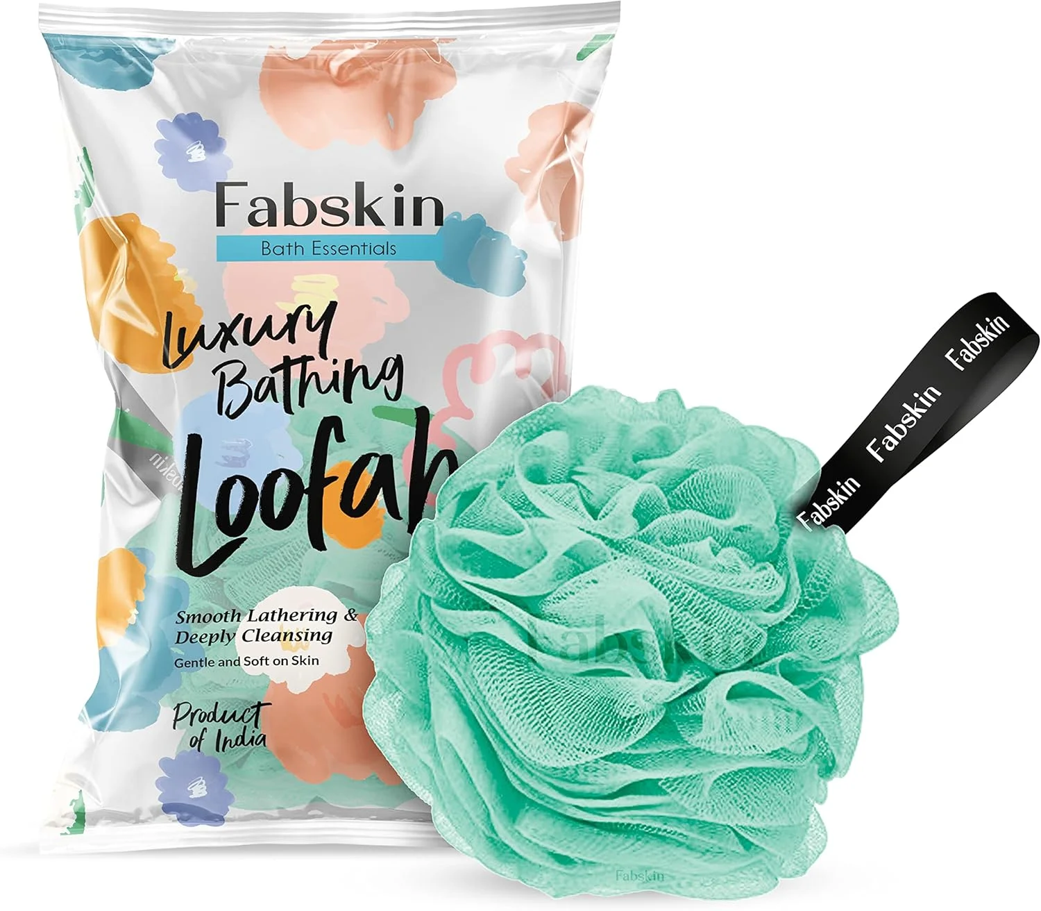 لیف فاب اسکین برای حمام | اسفنج لوفا اسکرابر لایه بردار دوش حمام برای زنان و مردان | اسفنج حمام | اسکراب شستشوی بدن برای حمام | اسکرابر بدن (سبز)