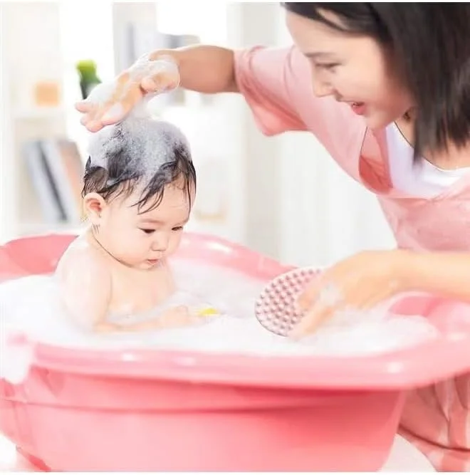 لیف سیلیکونی اسکراب بدن، برس حمام سیلیکونی، لوفا دوش سیلیکونی برای لایه برداری ملایم، کف کننده بادوام و بهداشتی تر از لوفا سنتی، برس بدن (صورتی)