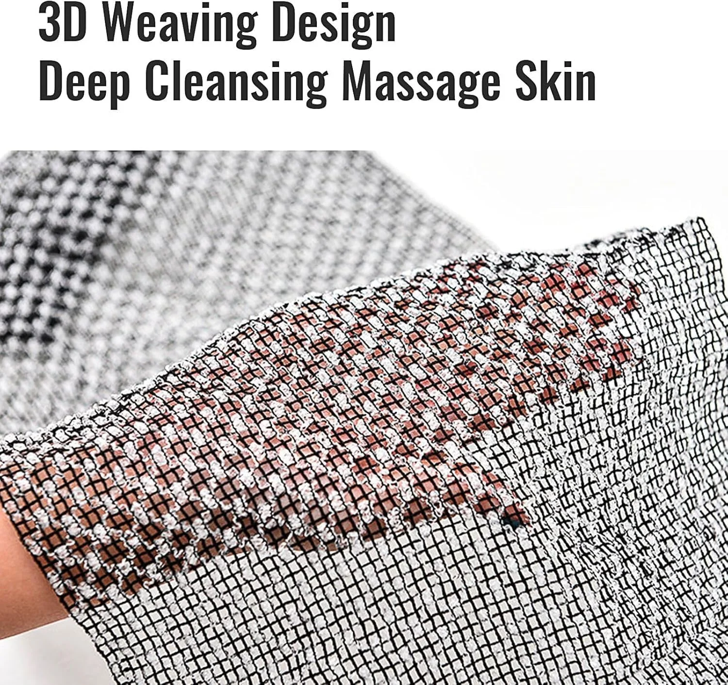 لیف لایه بردار، حوله لایه بردار طرح شبکه ای مشکی، اسکرابر لایه بردار بدن، برای لایه برداری پوست آقایان و بانوان (1 عدد)