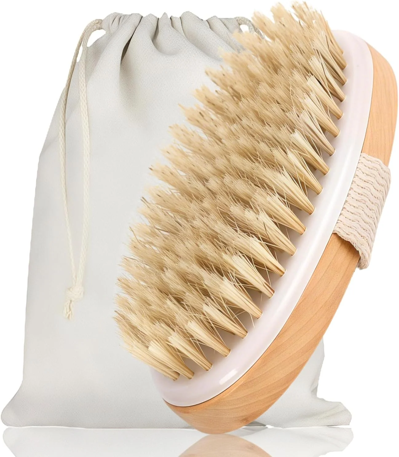 برس حمام خشک، برس بدن، برس ماساژ برای لایه برداری، ایده آل برای از بین بردن پوست مرده، بهبود عملکرد لنفاوی، لوازم جانبی حمام برای برس زدن خشک، قهوه ای