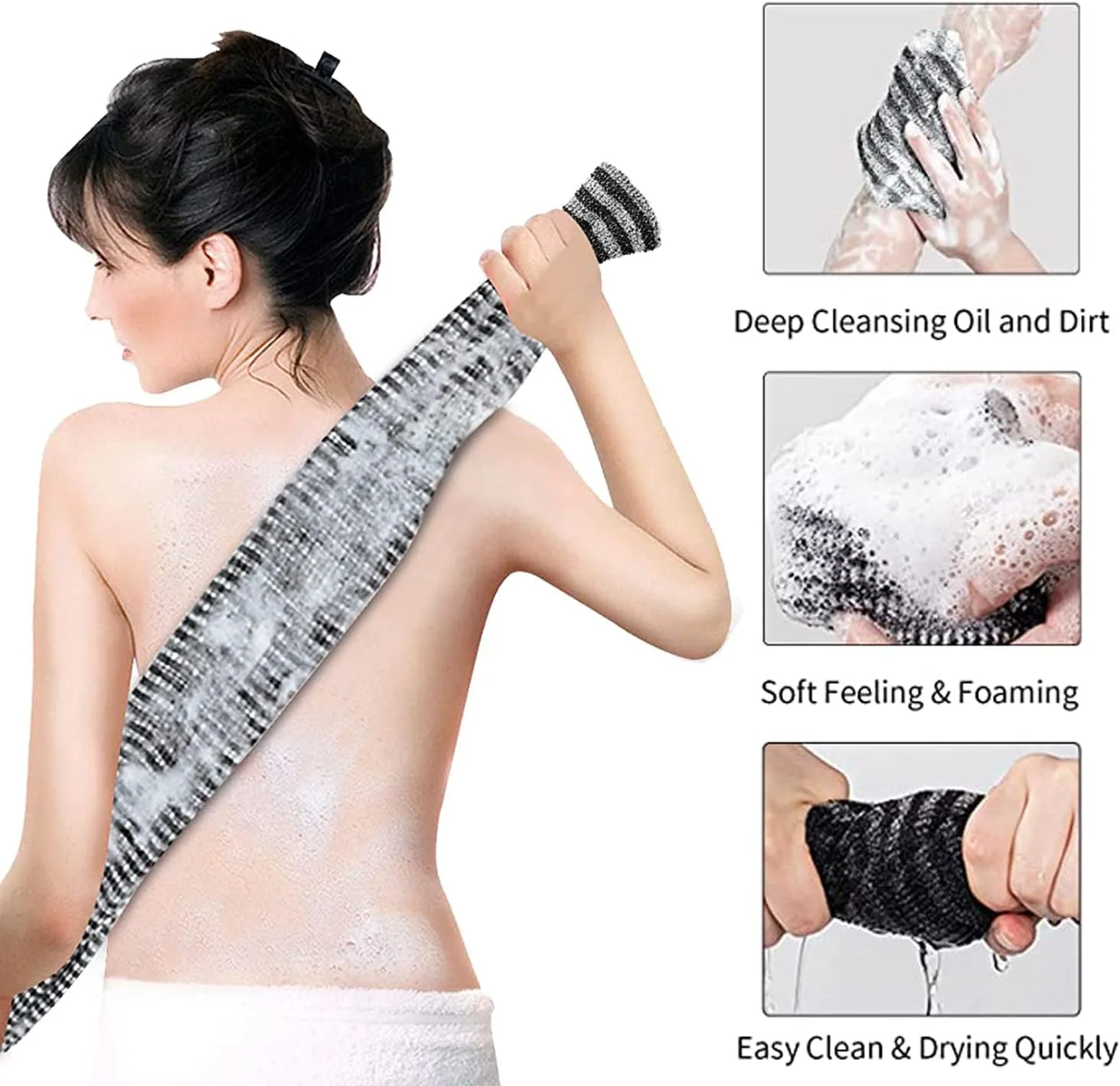 لیف لایه بردار پشت، لیف بدن برای حمام، لیف لایه بردار ژاپنی، اسکراب، لیف، حوله برای مردان و زنان، برس اسکراب لایه بردار بدن، لیف، لایه بردار