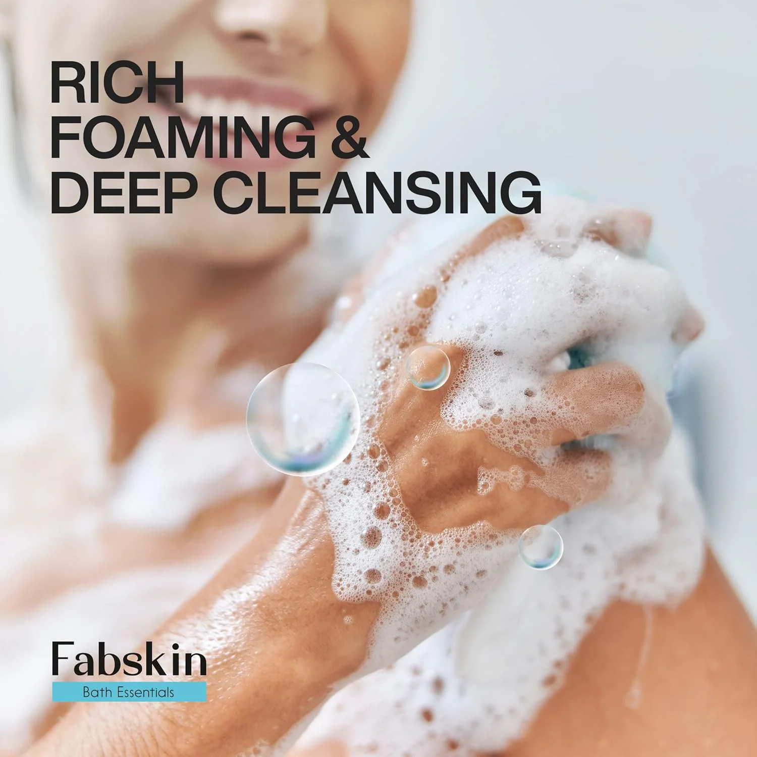 FABSKIN Loofah for Bathing | Bath Shower Loofah Sponge Scrubber Exfoliator for Women and Men | Bathing Sponge | Body Wash Scrub for Bathing | Bath Scrubber For Body (BLUE)