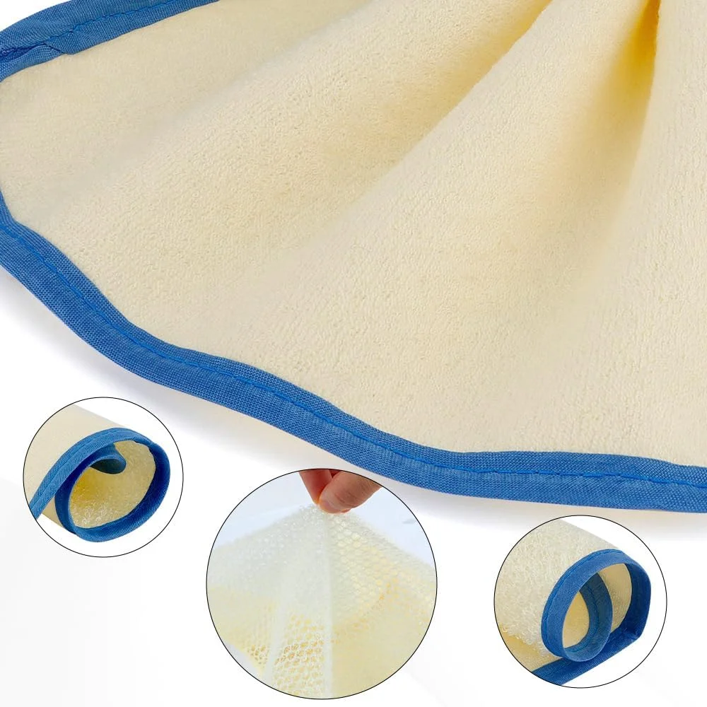 10 عدد لیف حمام، لایه بردار بدن، لایه بردار بدن، لیف لایه بردار با قاب آبی، دستمال صورت برای شستشوی صورت، لیف لایه بردار لوفا، دستمال شستشو برای بدن، حوله لایه بردار