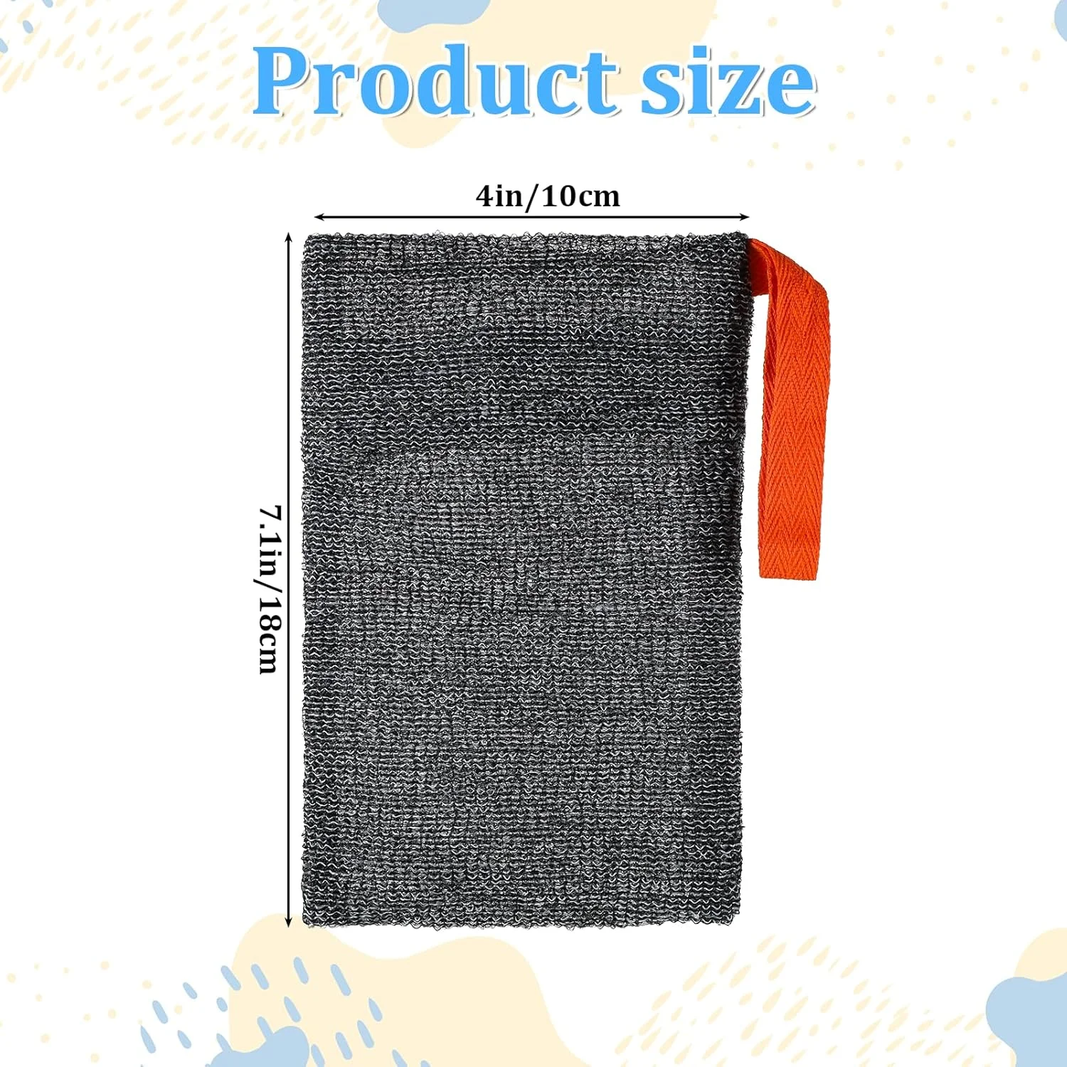 2 عدد کیسه صابون، کیسه صابون لایه بردار، کیسه محافظ صابون، اسکرابر بدن، لایه بردار، کیسه توری کف کننده صابون، خاکستری