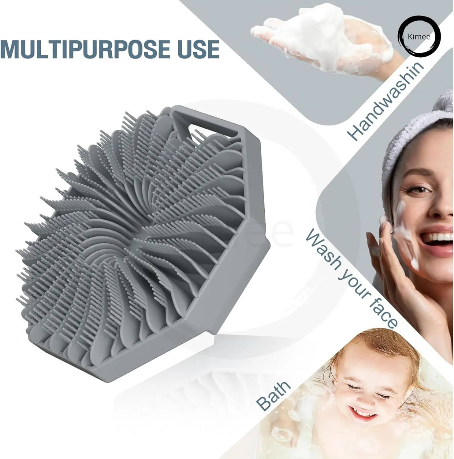 کیمه برس سیلیکونی لایه بردار بدن 2 در 1، برس دوش سیلیکونی، اسفنج حمام ماساژور با موهای طبیعی، لایه برداری ملایم پوست برای صورت و بدن، برجستگی های ماساژ گردش خون را بهبود می بخشد…