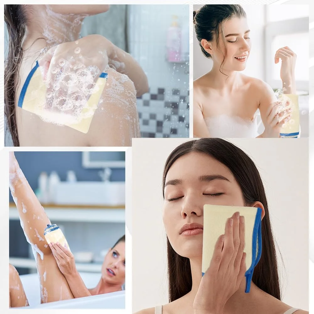 10 عدد لیف حمام، لایه بردار بدن، لایه بردار بدن، لیف لایه بردار با قاب آبی، دستمال صورت برای شستشوی صورت، لیف لایه بردار لوفا، دستمال شستشو برای بدن، حوله لایه بردار