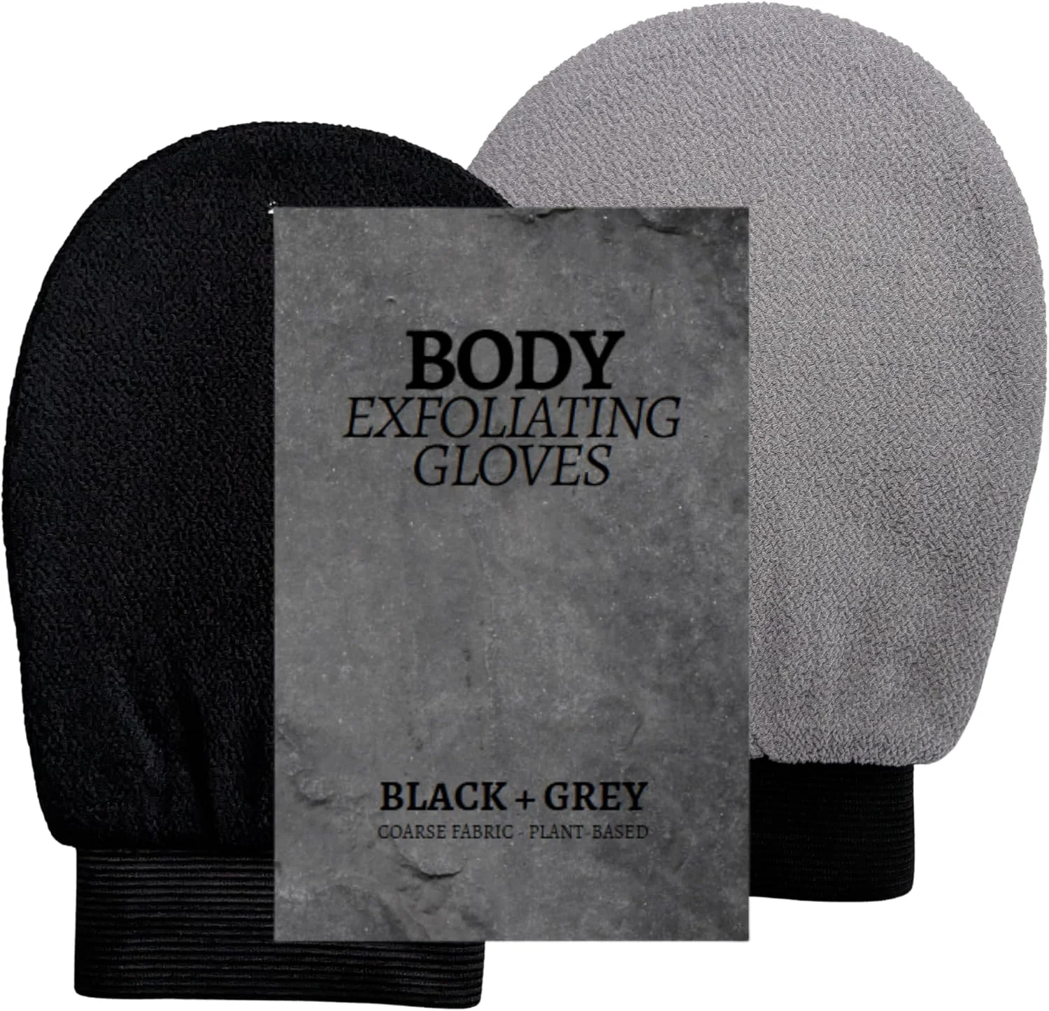 دستکش لایه بردار حمام، دو طرفه خاکستری و مشکی، دستکش اسکراب بدن با پاکسازی عمیق