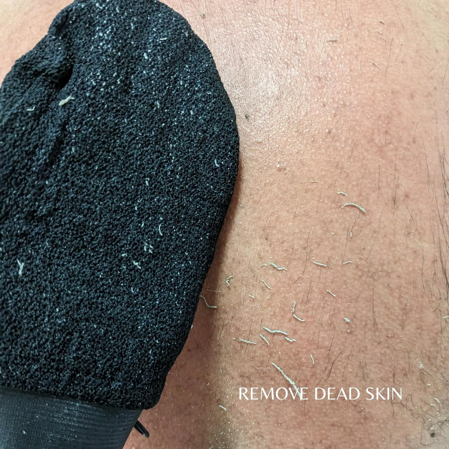 دستکش لایه بردار حمام، دو طرفه خاکستری و مشکی، دستکش اسکراب بدن با پاکسازی عمیق