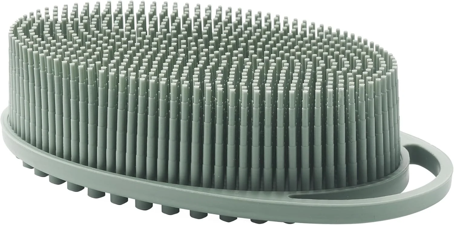 EcoTools Silicone Body Scrubber, for Gentle Cleansing & Exfoliating, 2-in-1 Silicone Scrubber & Body Massager, Hygienic & Durable Bath Accessory, Eco Friendly, Vegan, & Cruelty Free, 1 Count