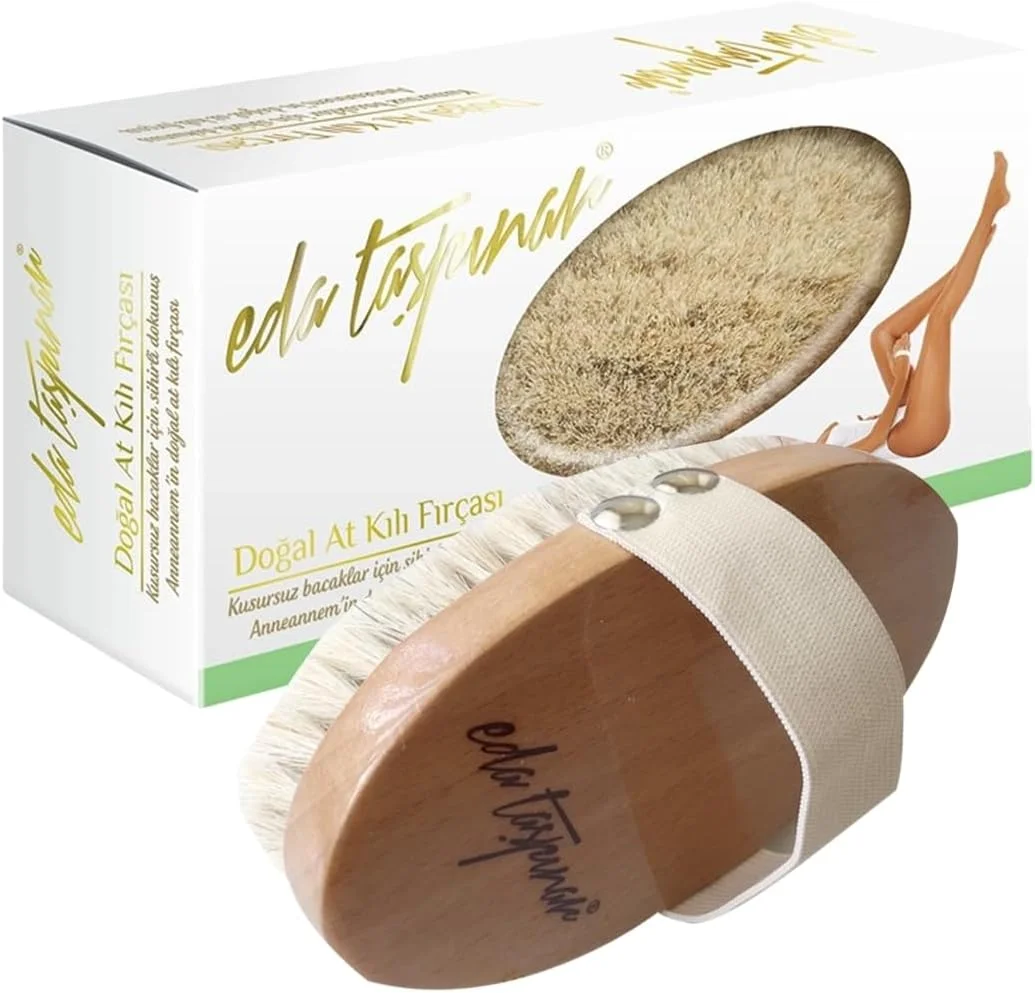 برس خشک ادا تاشپینار موی طبیعی اسب ضد سلولیت: لمس جادویی برای پاهای بی نقص و اندام متناسب - لایه برداری، بهبود عملکرد لنفاوی، پوستی نرم تر تنها در چند هفته، 1 برس