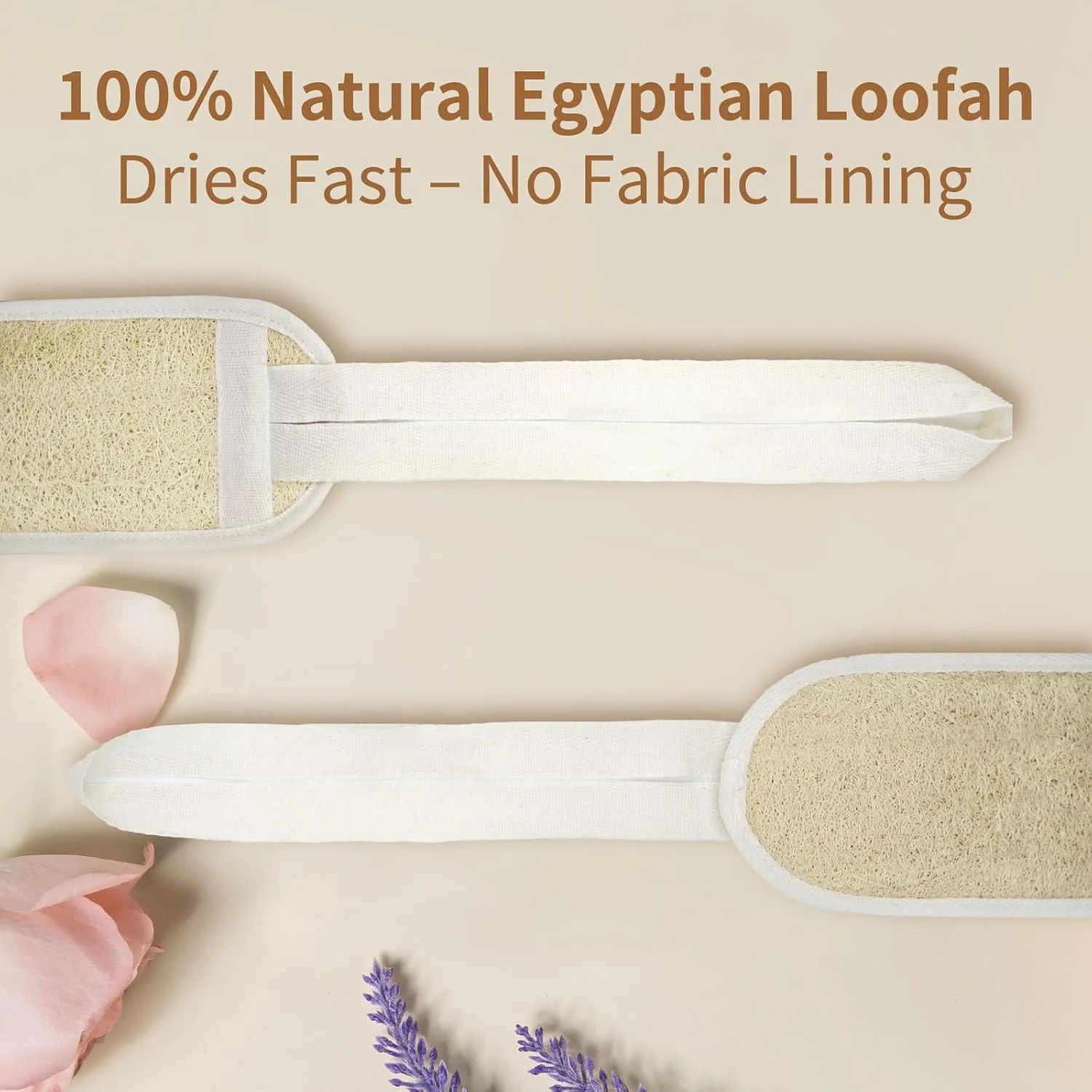 لیف لوفای مصری طبیعی برای بدن و پشت، مناسب برای استفاده در حمام (1 عدد)، اسفنج لوفای مصری واقعی برای زنان و مردان، پاکسازی عمیق، لایه برداری، کف غنی، خشک شدن سریع